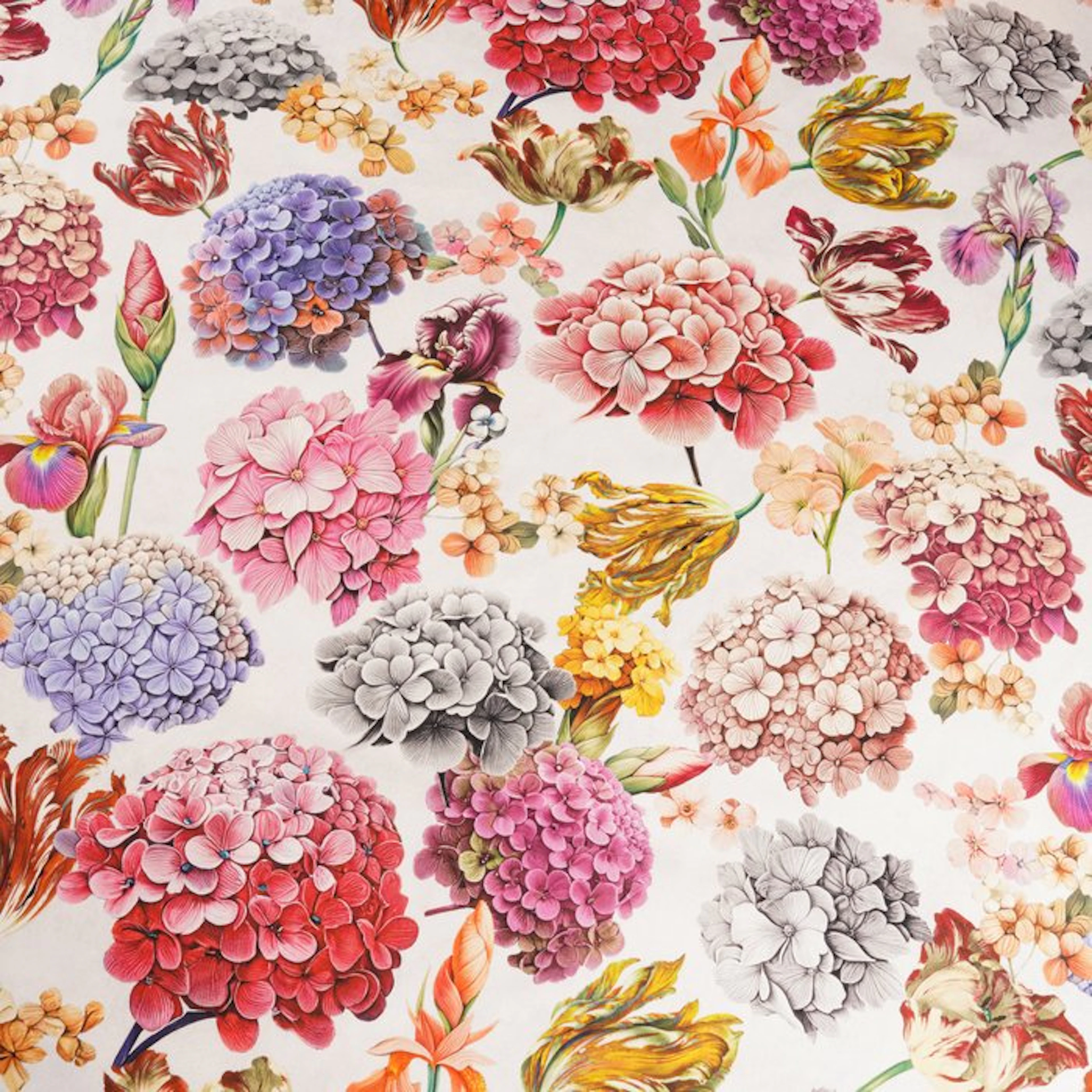 Panama cotton fabric “Hydrangea Garden” – Hydrangeas...