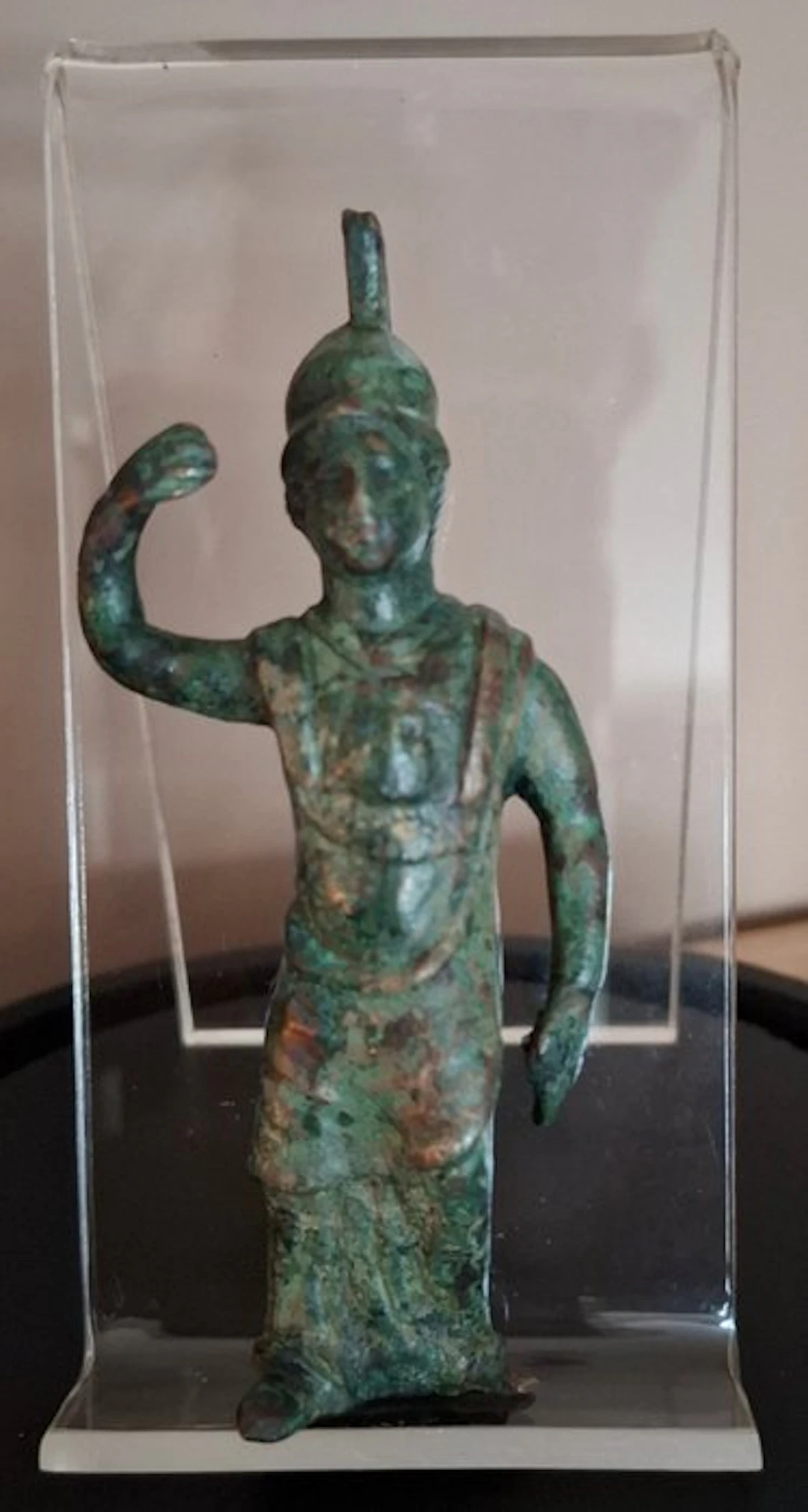 Ancient Roman Bronze, Minerva Goddess Statuette - 8.5 cm