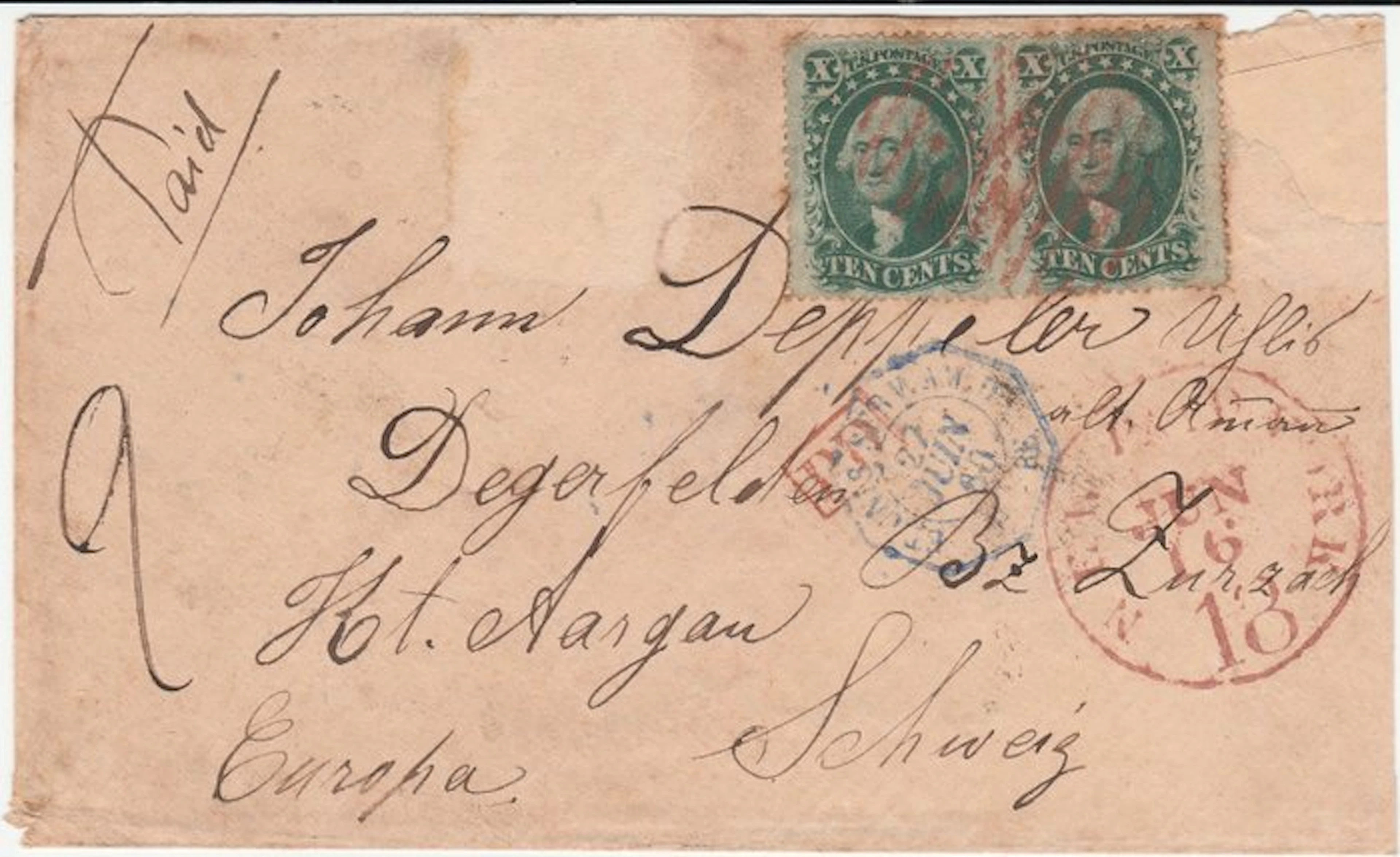 United States 1860/1860 - United States 1860 – Letter to...