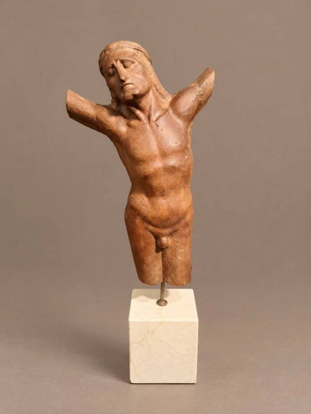 Statue, Antieke Corpus Christi - 34.5 cm - Wood
