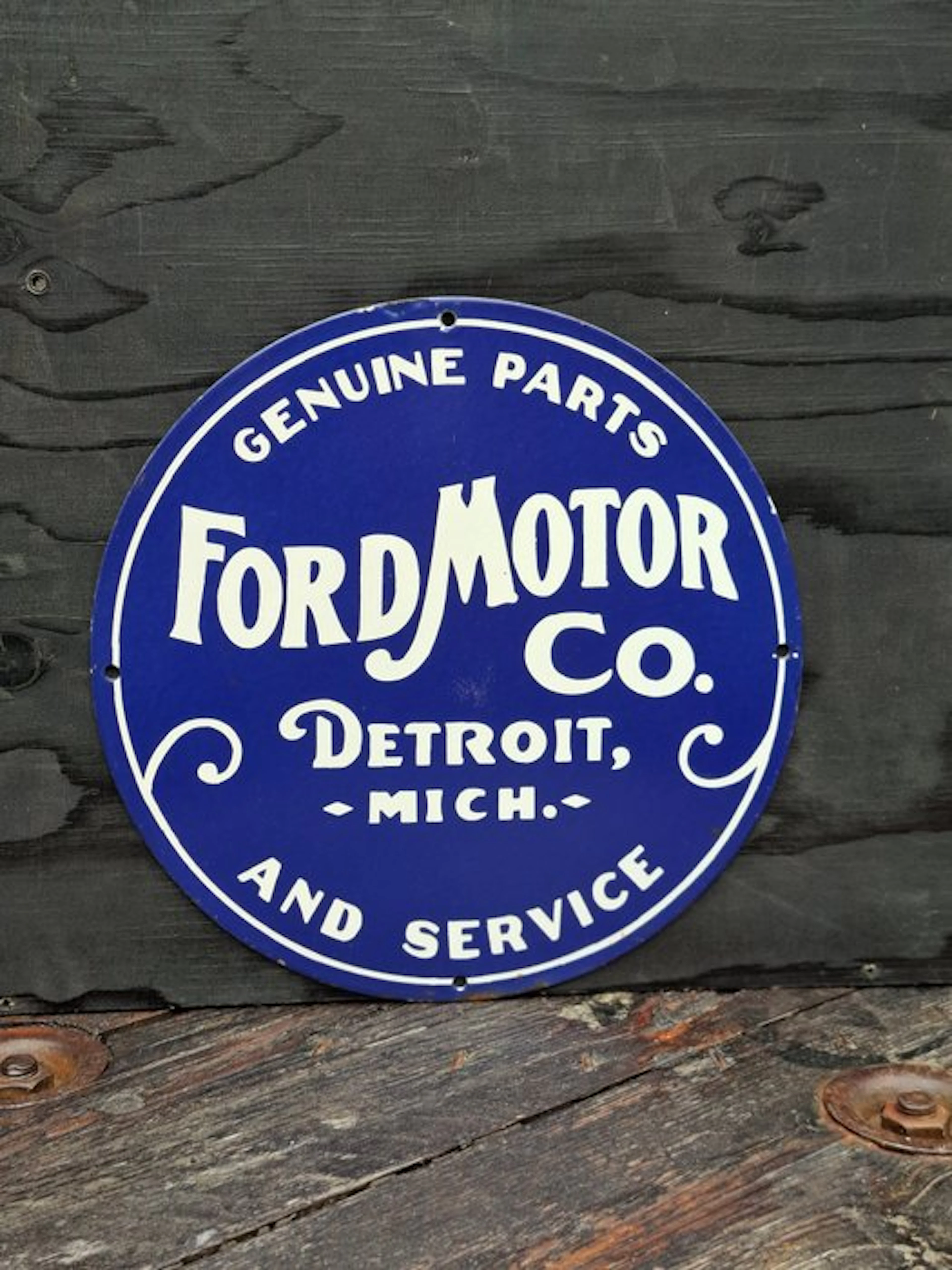 Ford Motor Co. Genuine Parts and Service - Enamel sign - Enamel, Metal