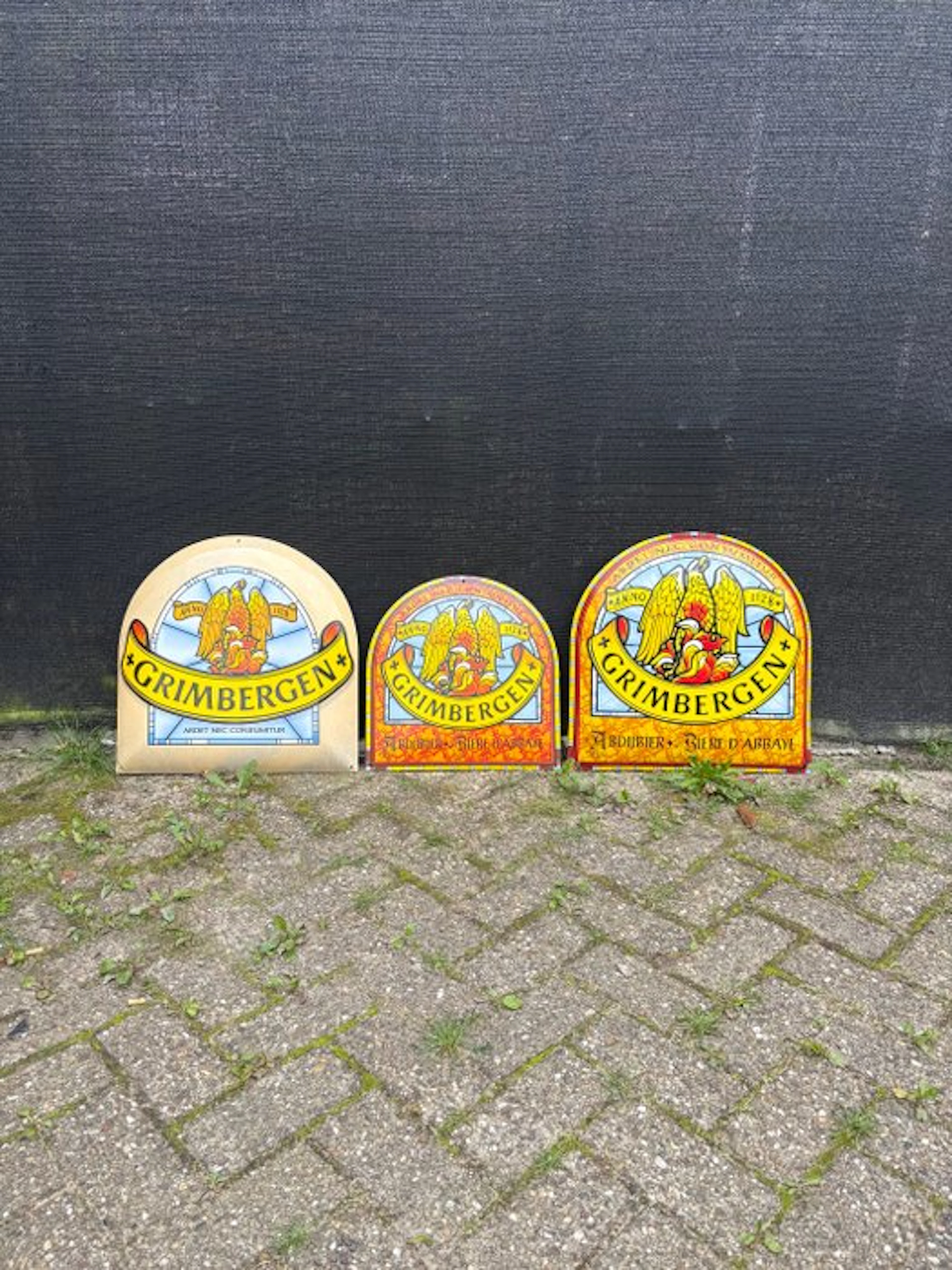 Grimbergen Abdijbier – Set van 3 Grote Emaille...