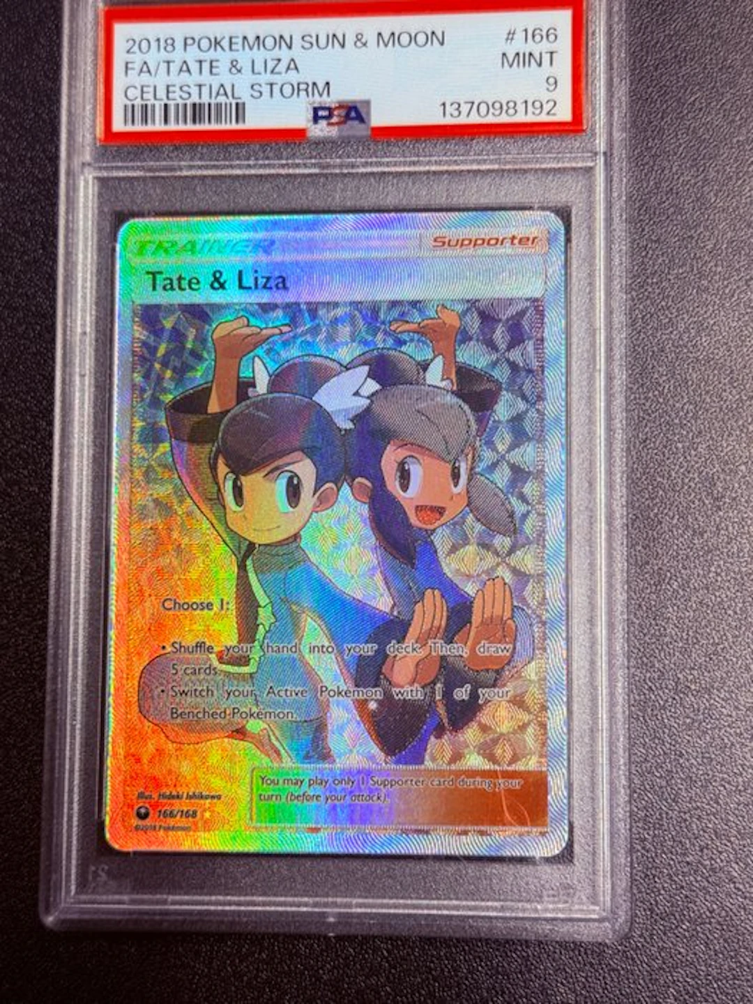 Pokémon - 1 Graded card - Tate & Liza 166/168 Foil