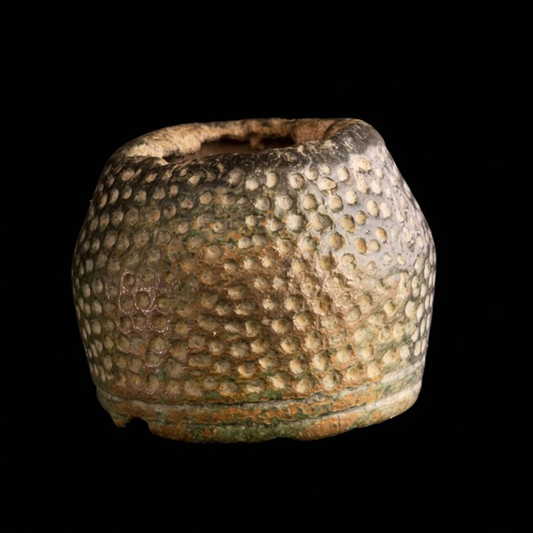 Ancient Roman Bronze Thimble – Remarkable Dotted Decoration –ca