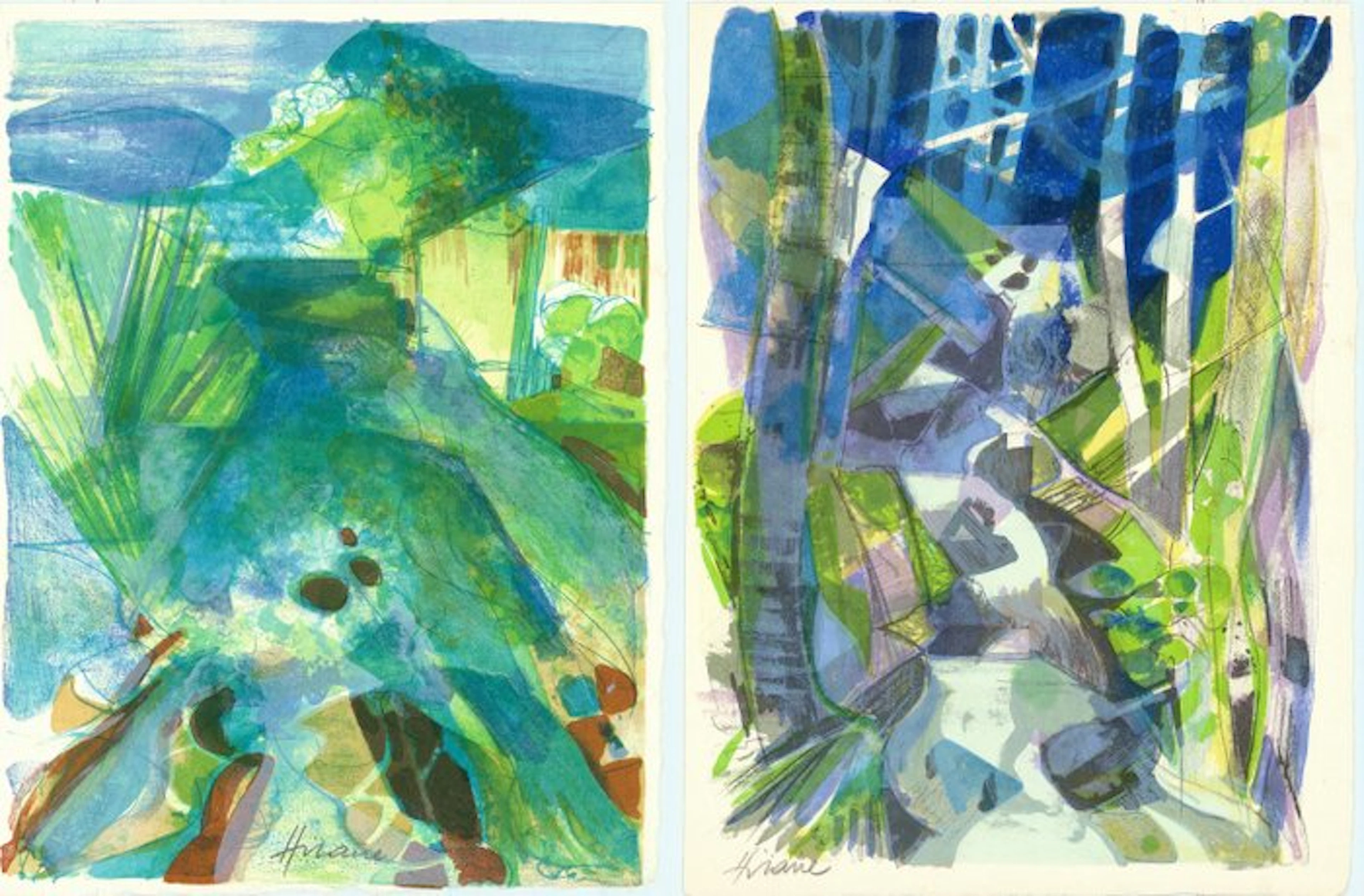 Camille Hilaire (1916-2004) - Lot de 2 lithographies sur Japon