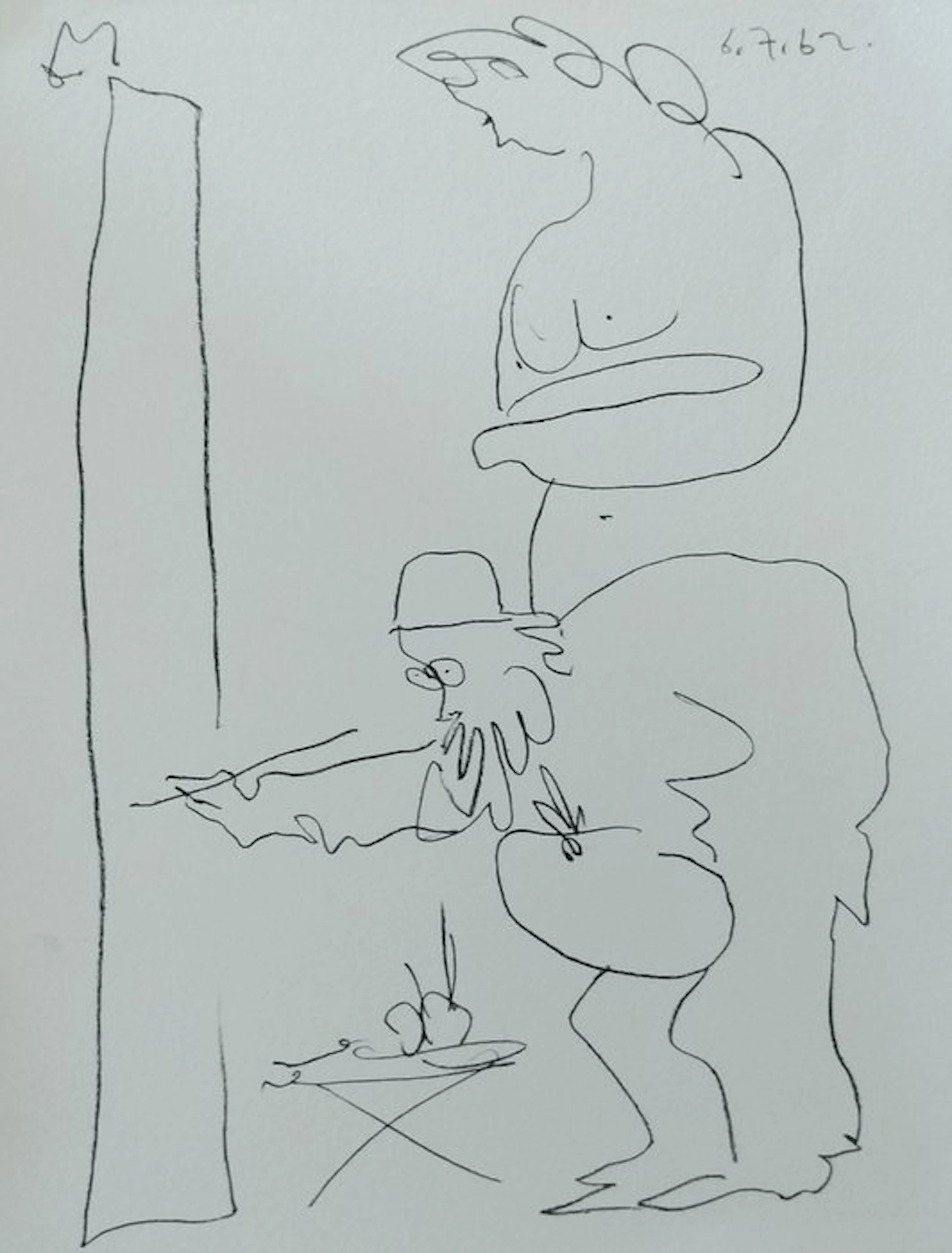 Pablo Picasso- after - Le peintre et son modèle.