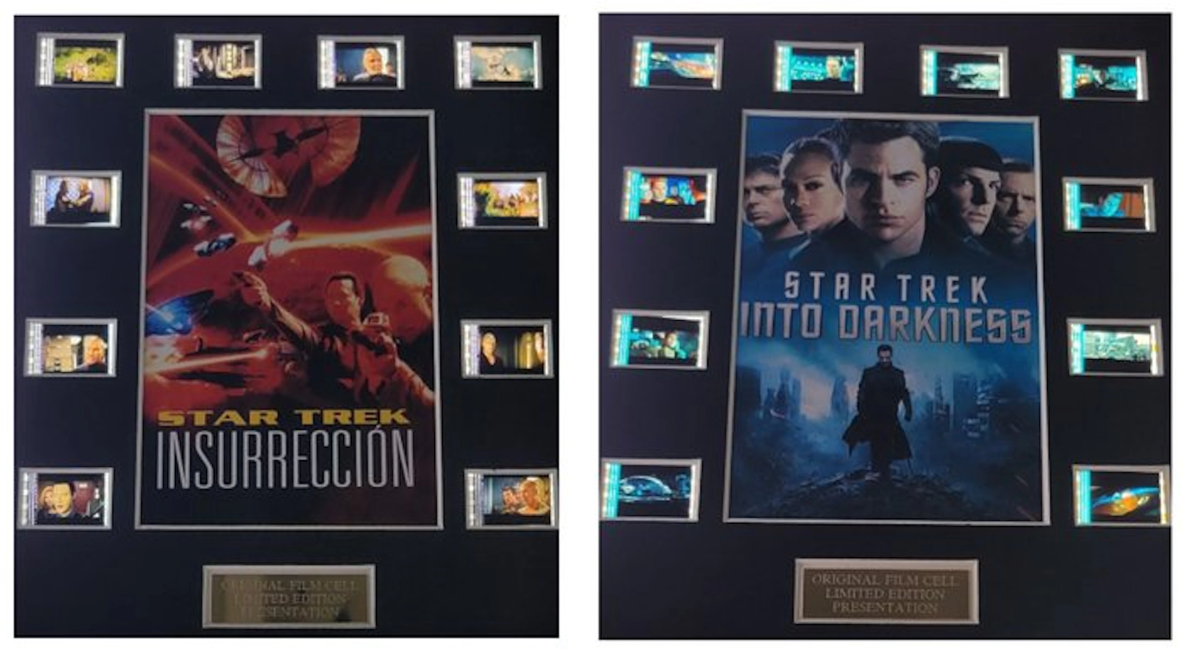 Rare Set of 2 Mounted 35mm Film Cells Star Trek...