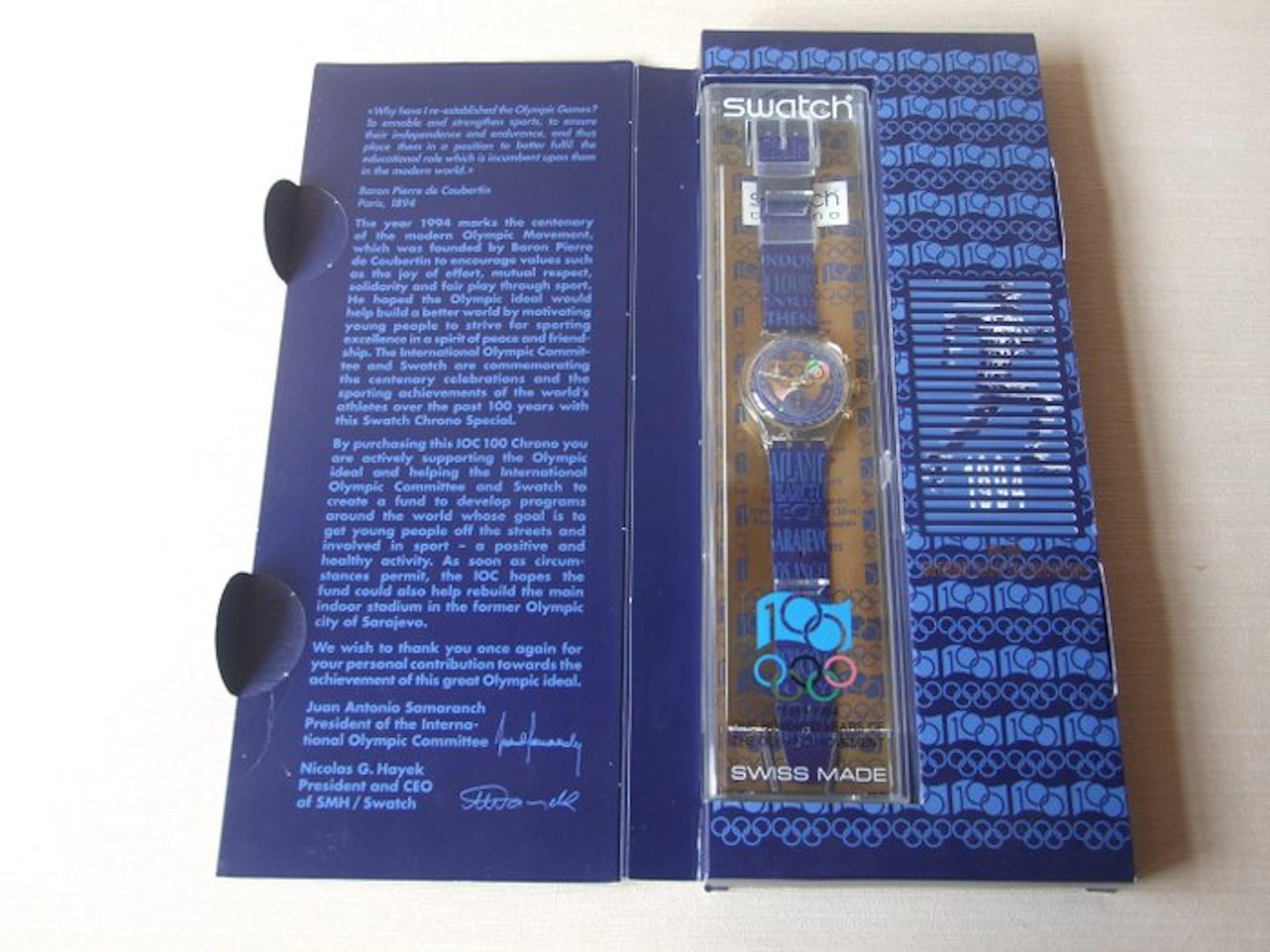 SWATCH Chrono Olympic Special IOC 1894-1994 - SCZ 101 - Olympic Games - 1994