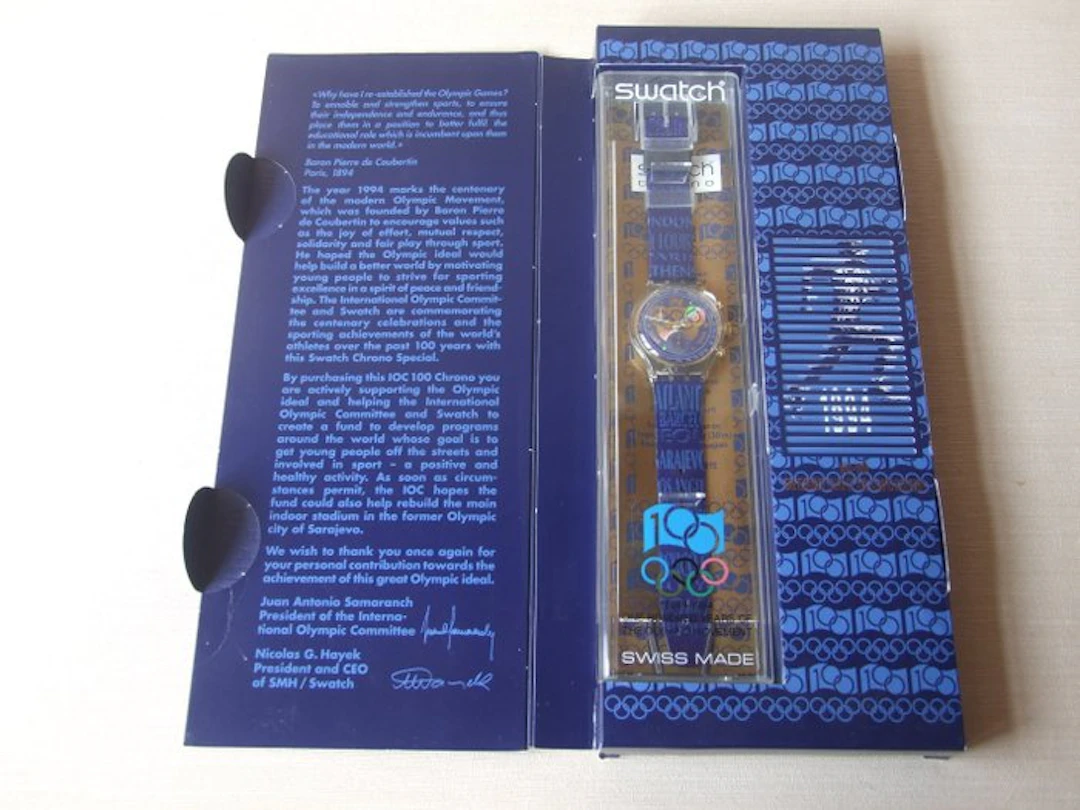 SWATCH Chrono Olympic Special IOC 1894-1994 - SCZ 101 - Olympic Games - 1994