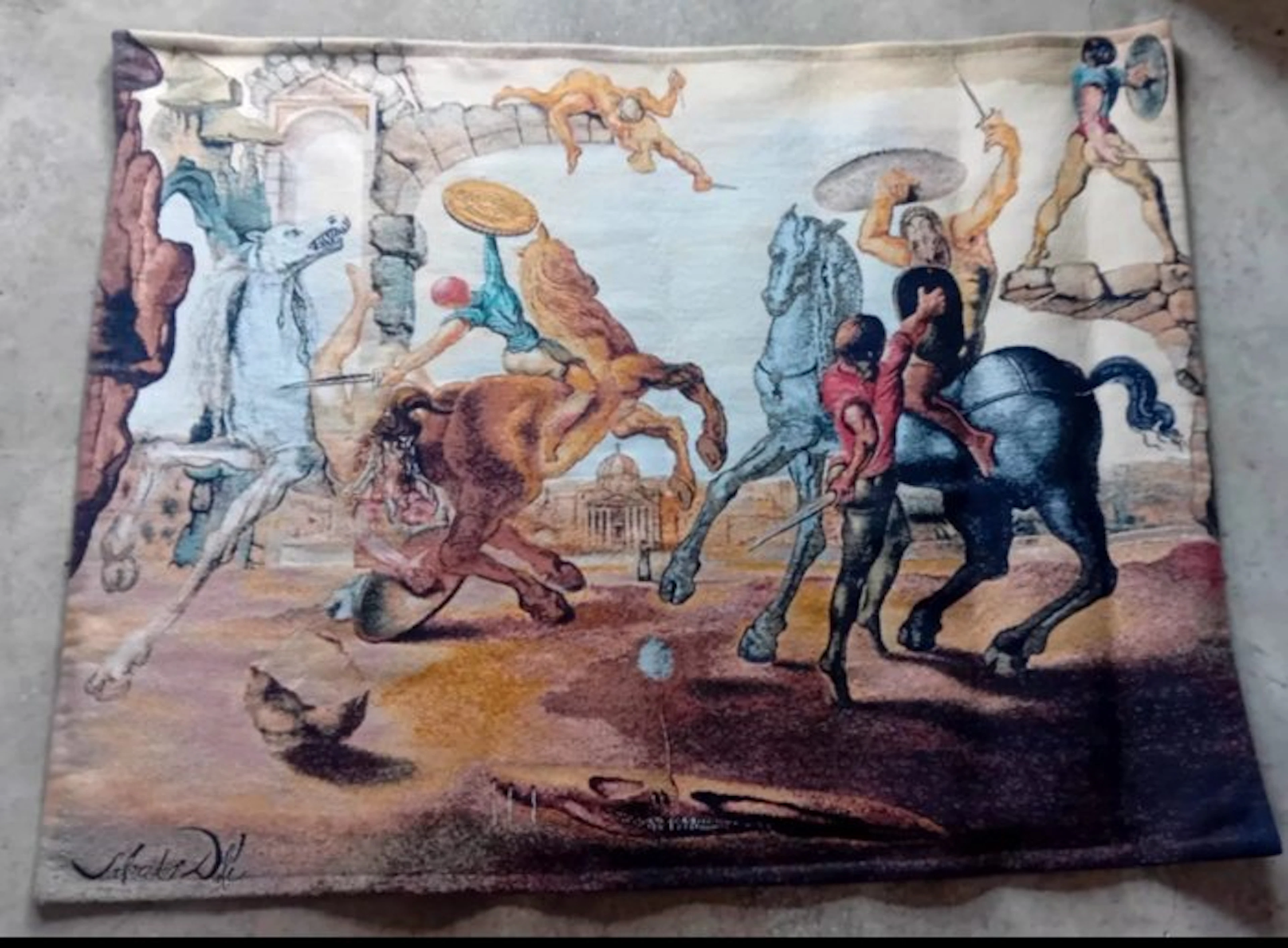 Salvador Dali - Jacquard - Rug - 135 cm - 105 cm - Battle over a piss
