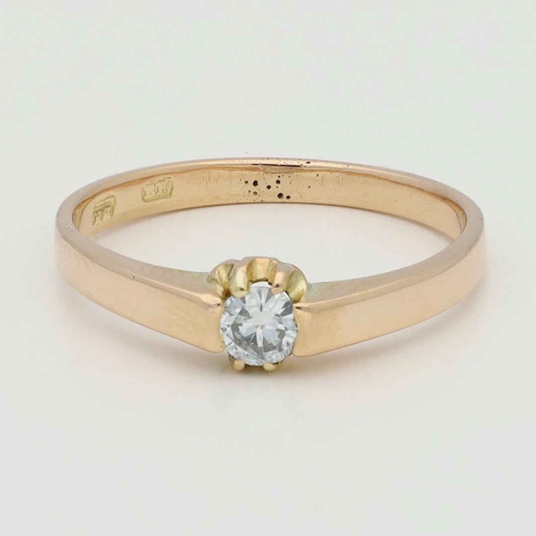 Ring - 14 kt. Yellow gold Diamond (Natural)