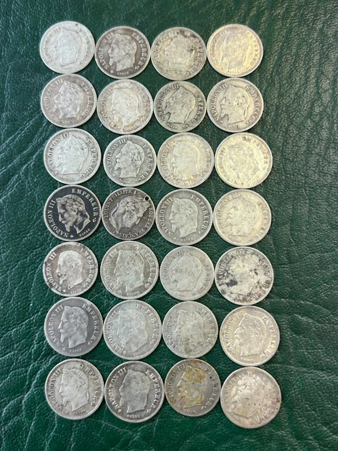 France. Lot de 28 monnaies en argent, 1836/1868 (No reserve price)