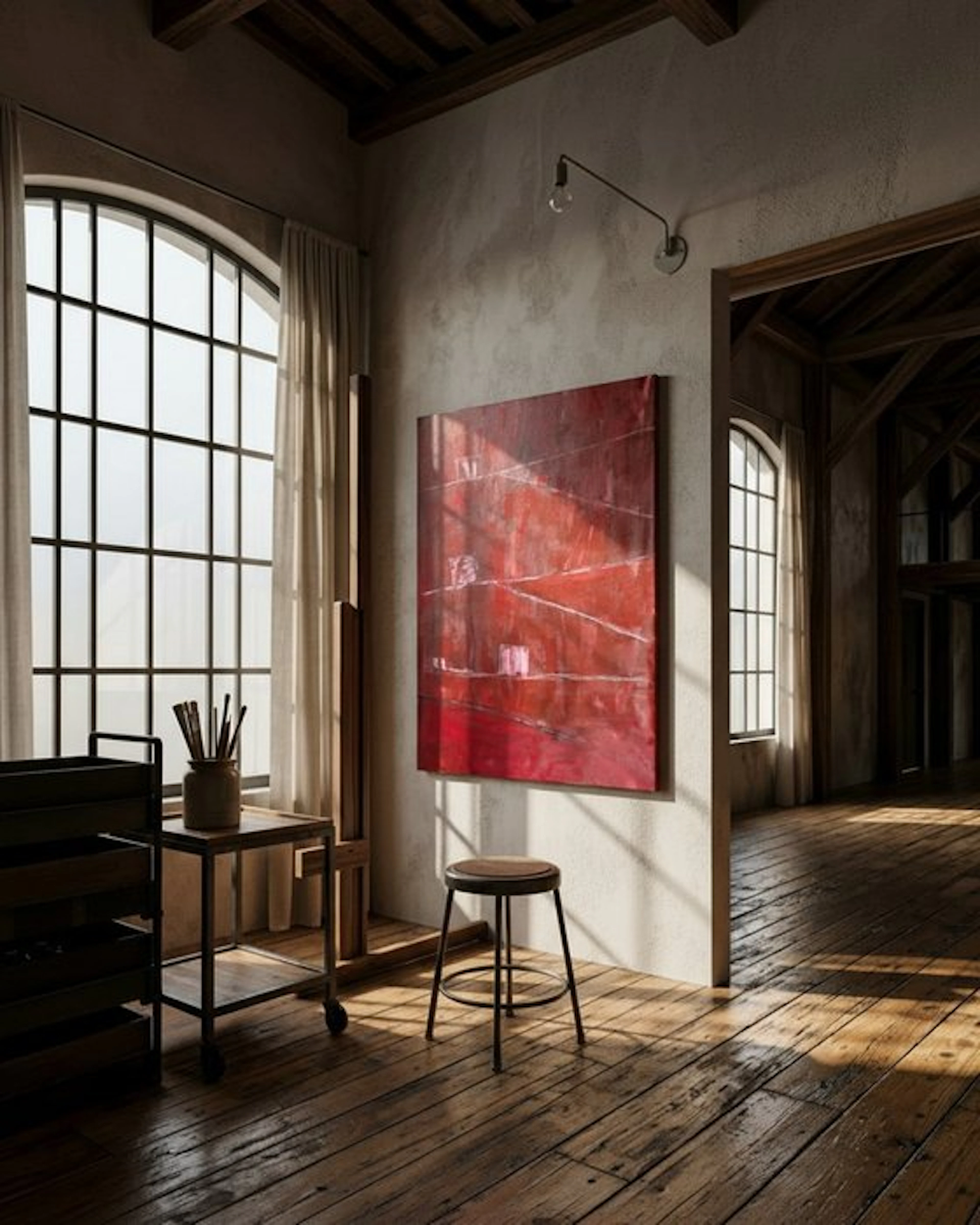 Maurizio Valch (1972) - (XL) STATIO · Oblique Tensions on Indigo and Crimson