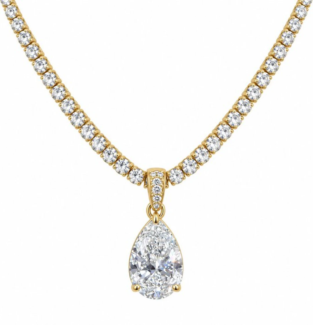 Necklace - 14 kt. Yellow gold - 20.14ct. tw. Diamond (Lab-grown) - Diamond