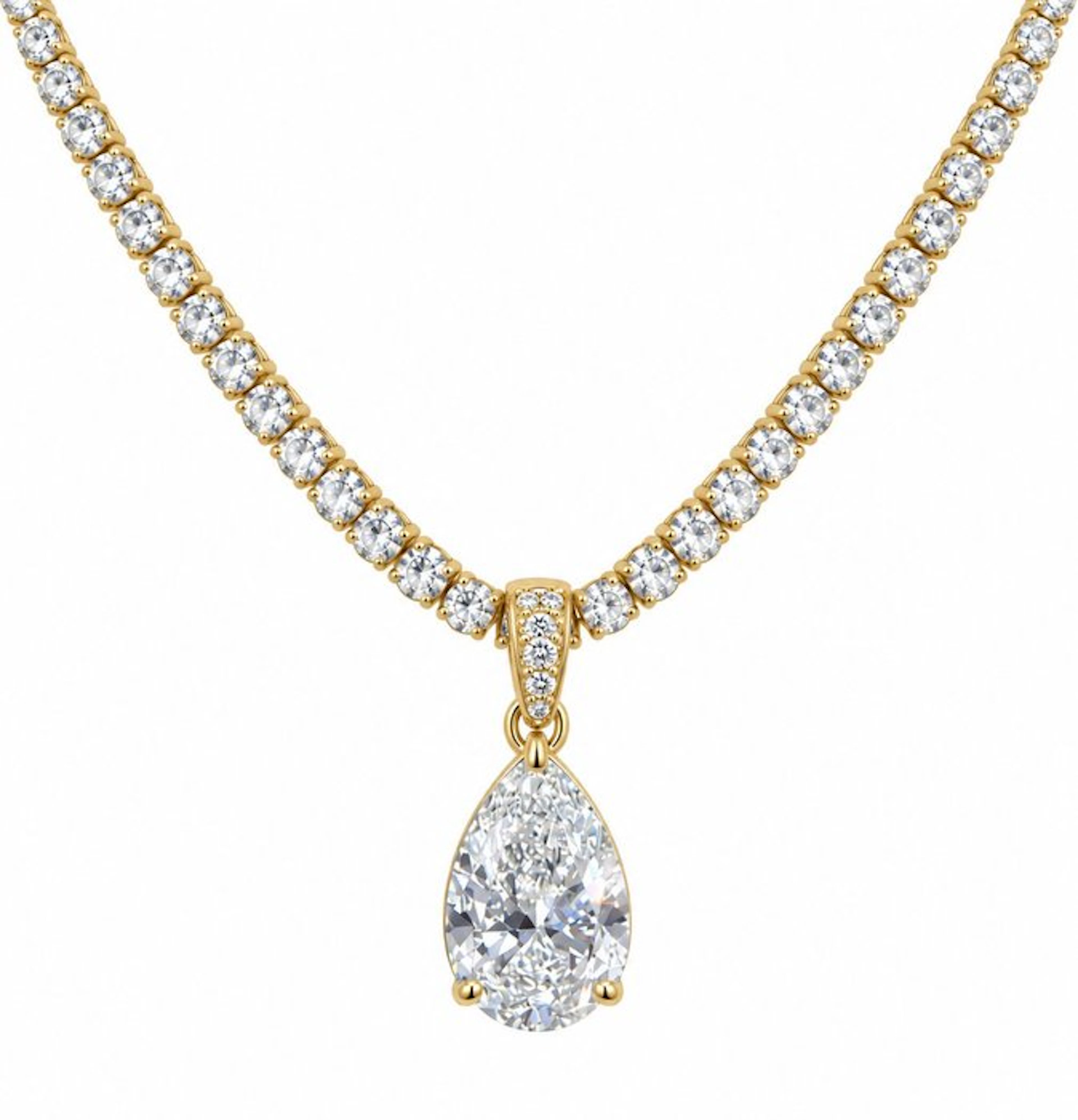 Necklace - 14 kt. Yellow gold - 20.14ct. tw. Diamond (Lab-grown) - Diamond