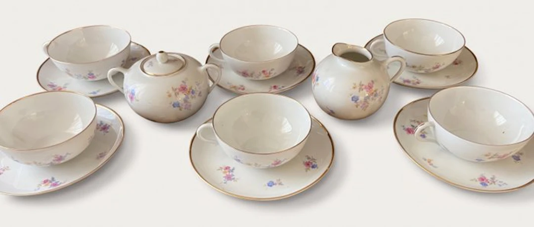 Richard Ginori - Tea service (14) - Porcelain - Missing teapot