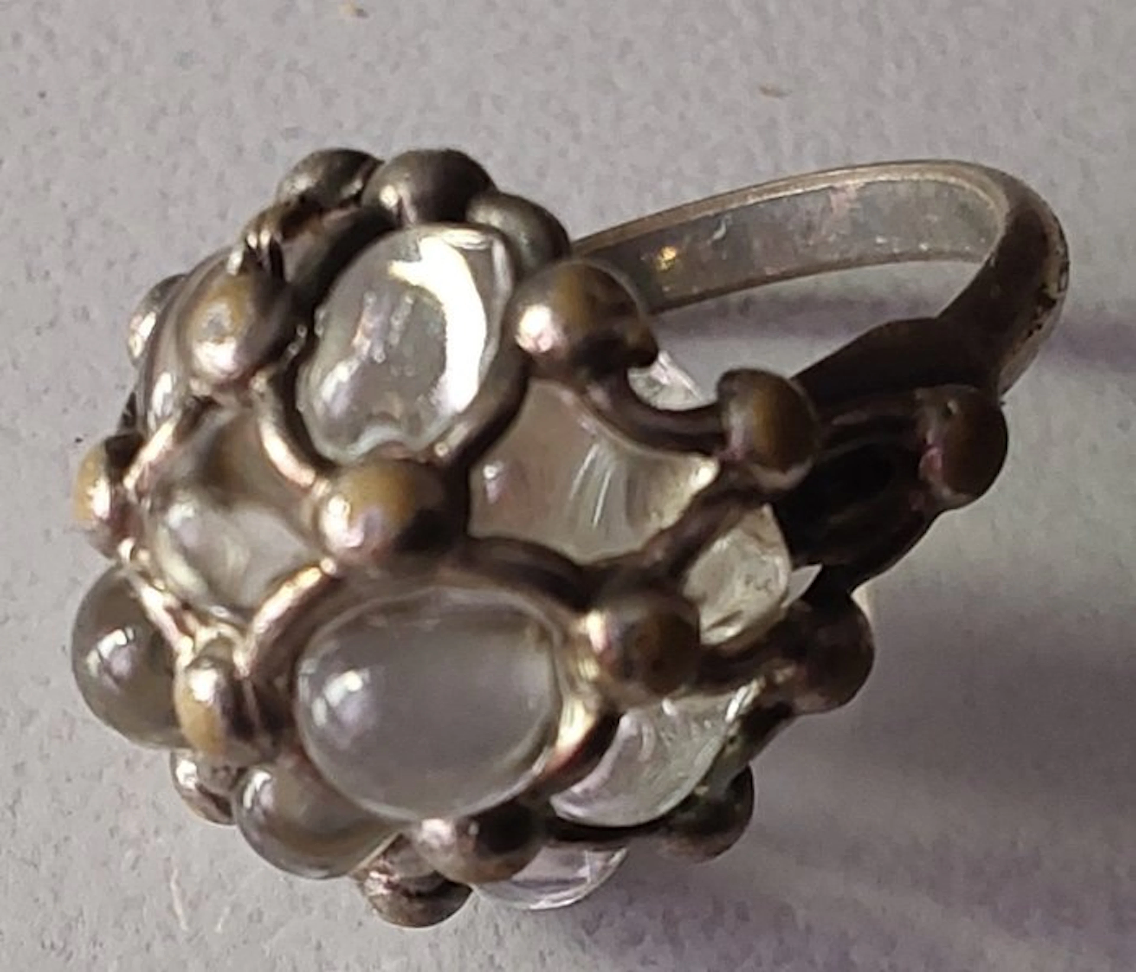 No reserve price - Ring - 8 kt. Yellow gold, Platinum - 15.00ct. tw. Quartz