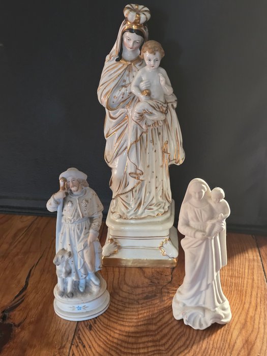 Set of 3 religious statuettes (3) - Porcelain - 1950-1960