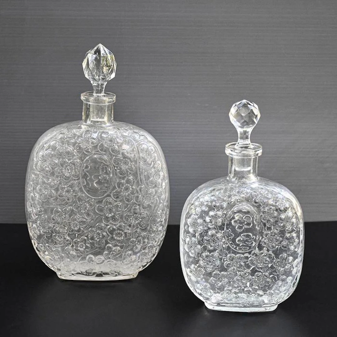 J Lamotte - Perfume flask (2) - Glass - Duo of J Lamotte bottles.