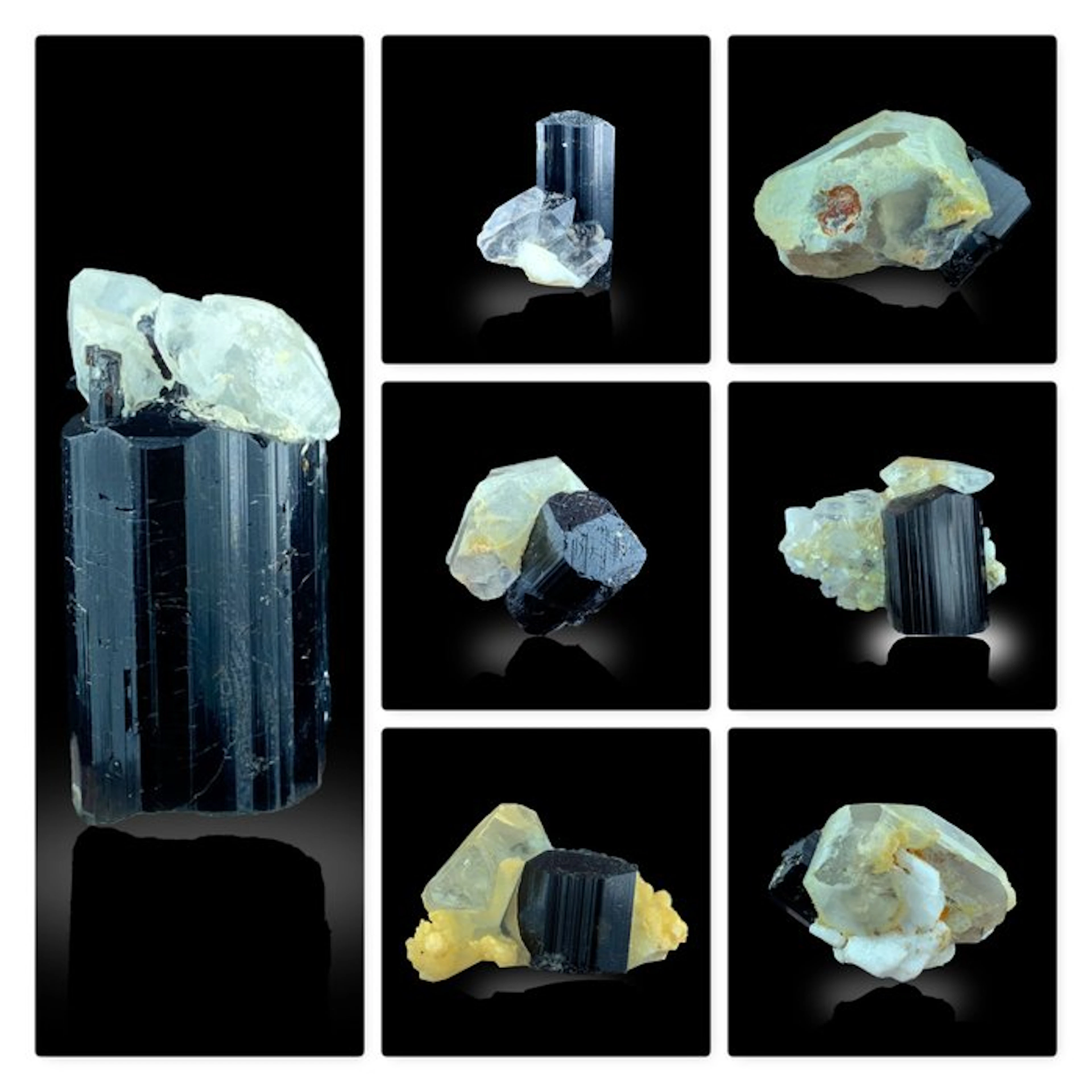 Black Tourmaline (Schorl) Crystals with Quartz Matrix –...