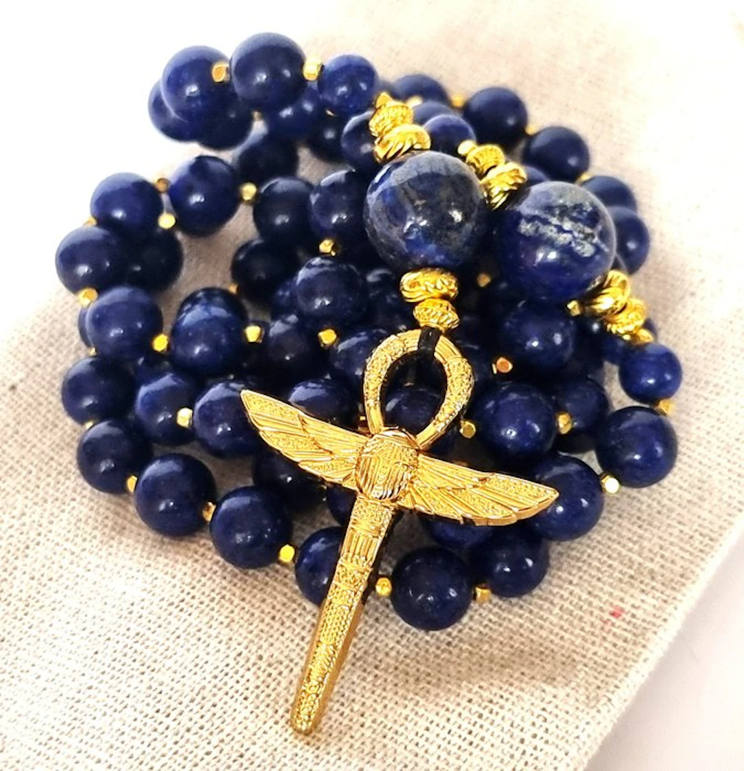 Lapis lazuli – Sacred Egypt – Pendant - Winged Scarab...