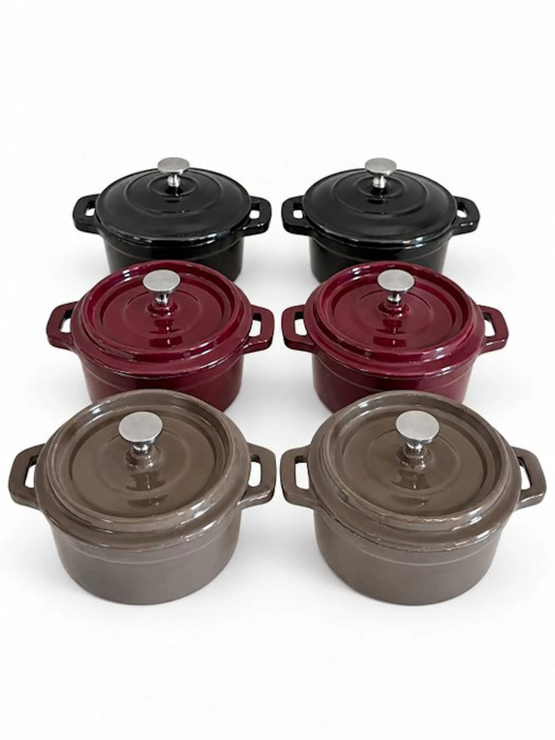 Style Le Creuset - Casserole dish (6) - Enamelled font - Autumn colors