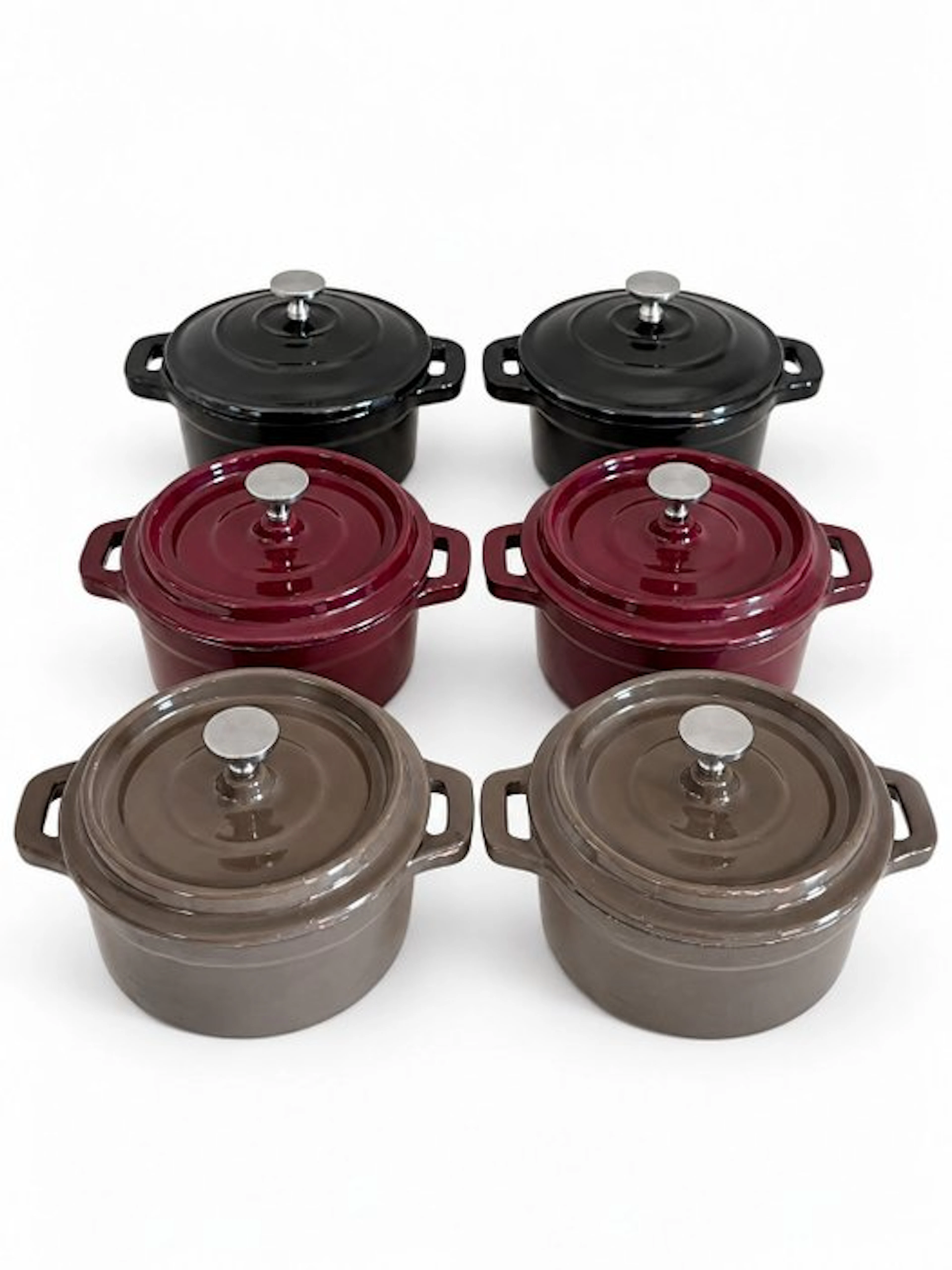 Style Le Creuset - Casserole dish (6) - Enamelled font - Autumn colors
