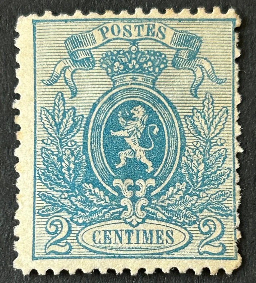 Belgium 1866 - Little Lion Getand: 2c Blue - OBP/COB 24