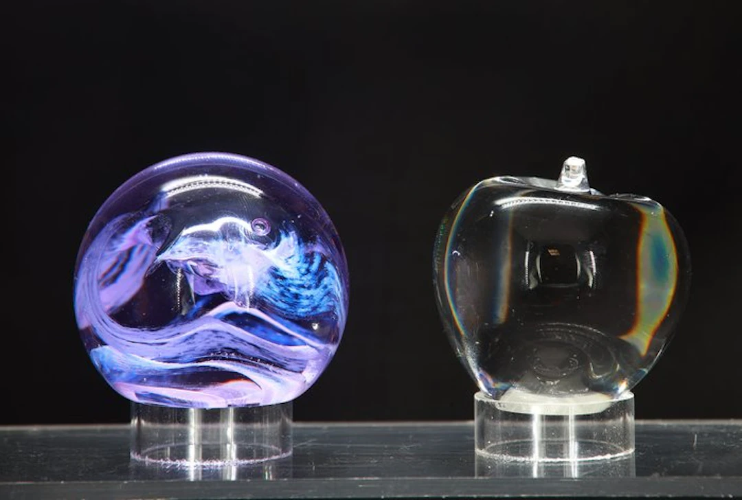 Caithness & Wedgwood Glass Paperweights – Abstract Wave...