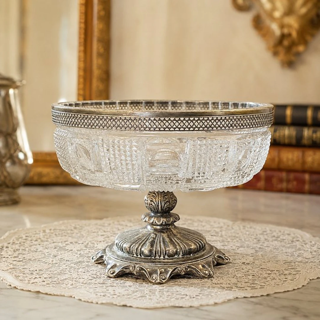 Fruit bowl - Crystal, Spelter