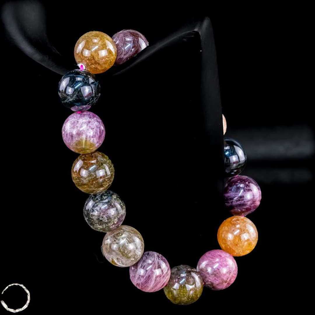 Rare Natural Rainbow Tourmaline Bracelet of the highest...