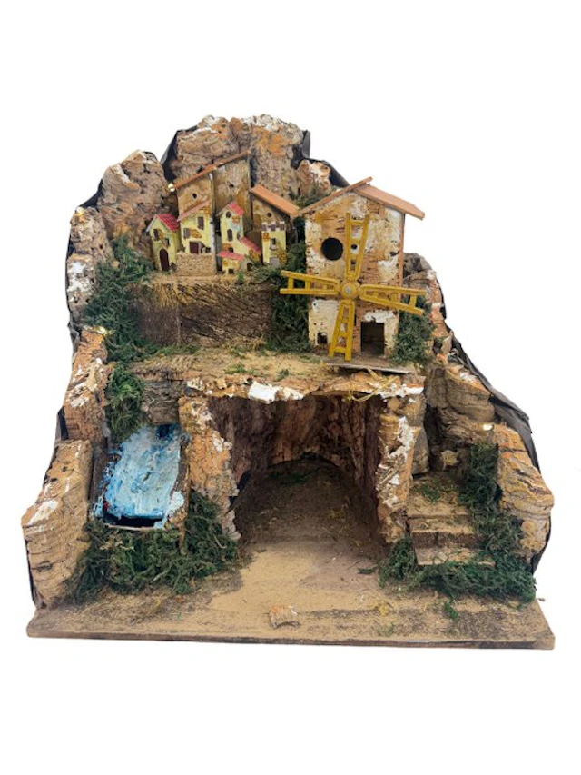 Nativity scene - Wood - Neapolitan artisanal nativity scene - 42 cm