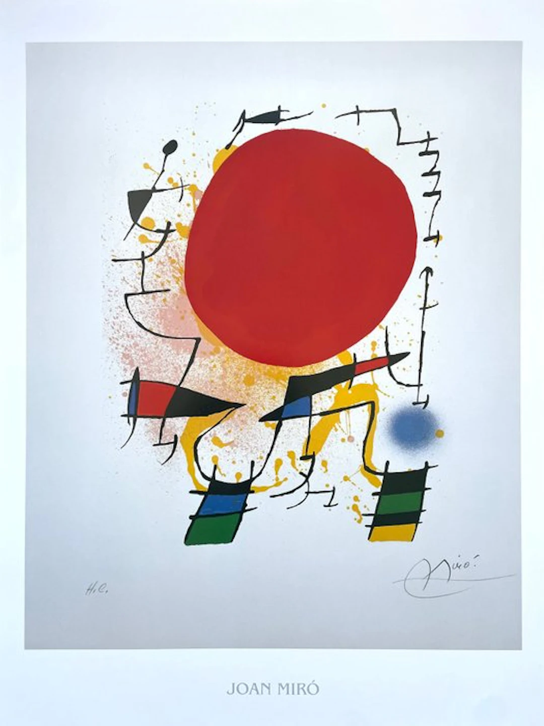 Joan Miró (after) - Le Soleil Rouge - Offset Lithograph...