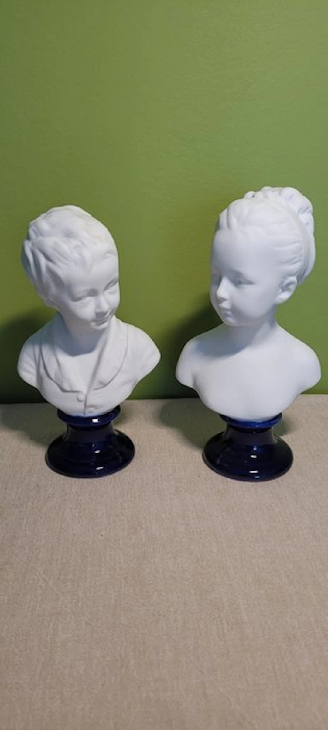 Limoges - Statuette, Les enfants Brognard - 21 cm - Porcelain