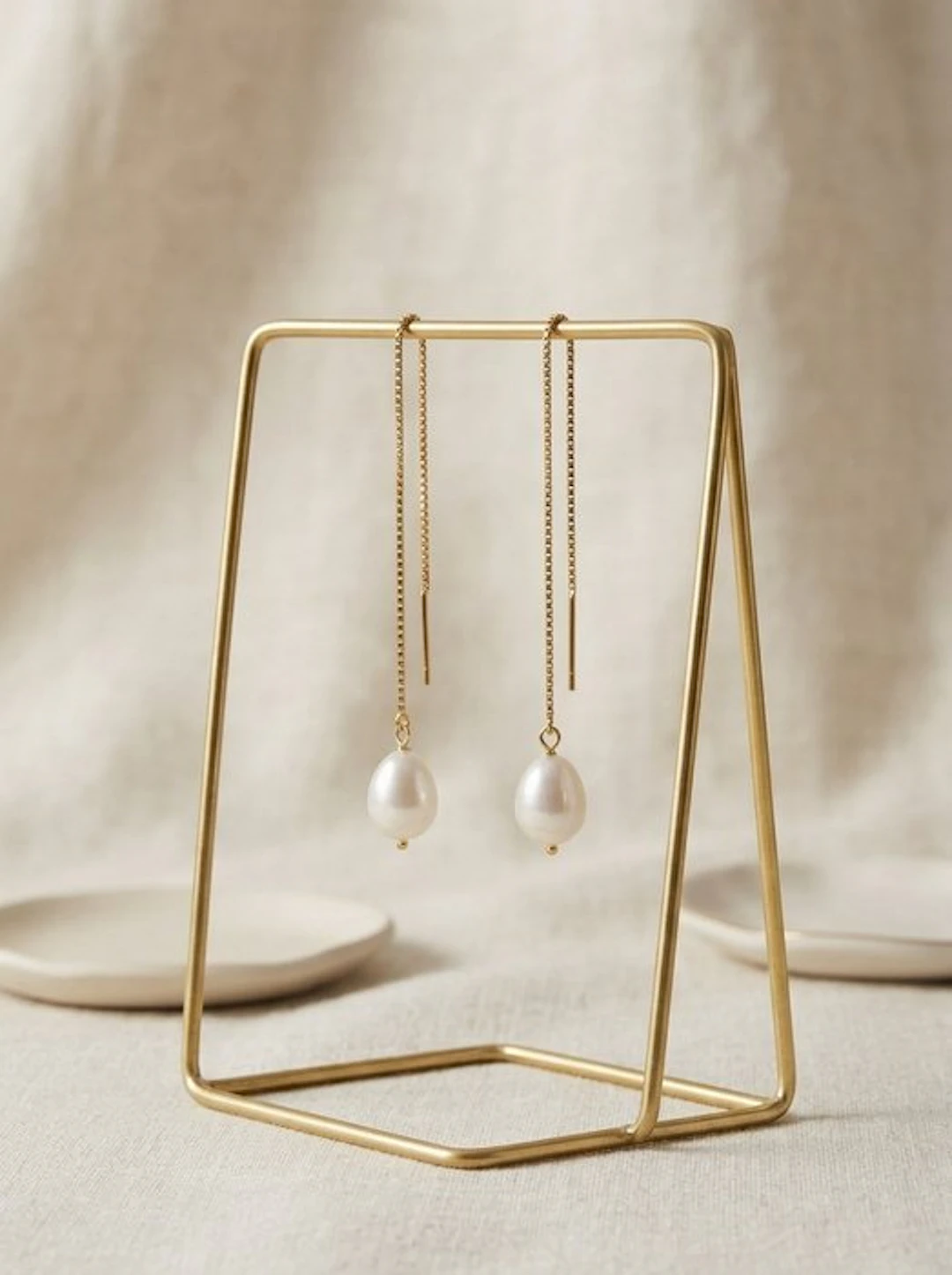 Dangling Earrings with Freshwater Pearls - Sterling...