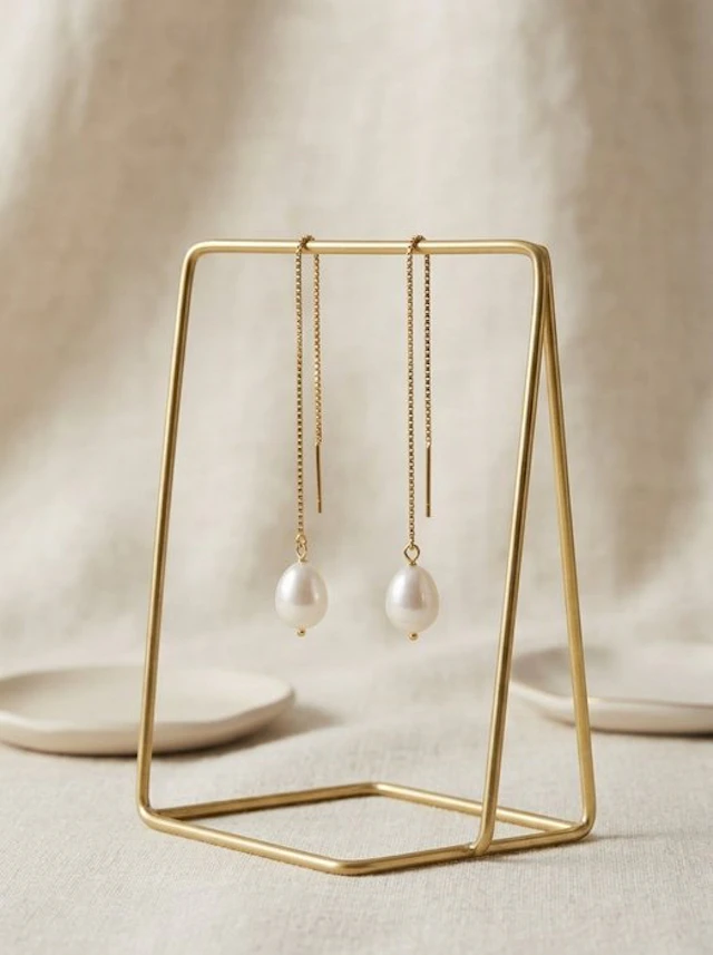 Dangling Earrings with Freshwater Pearls - Sterling...