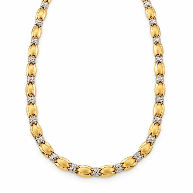 Necklace - 18 kt. Yellow gold, White gold - Made in Italy - Handmade