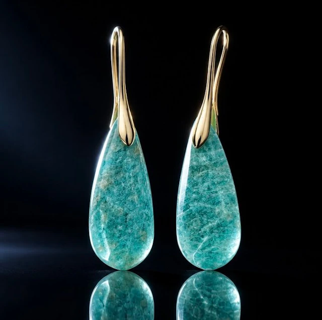 Amazonite - gold-plated - Earrings