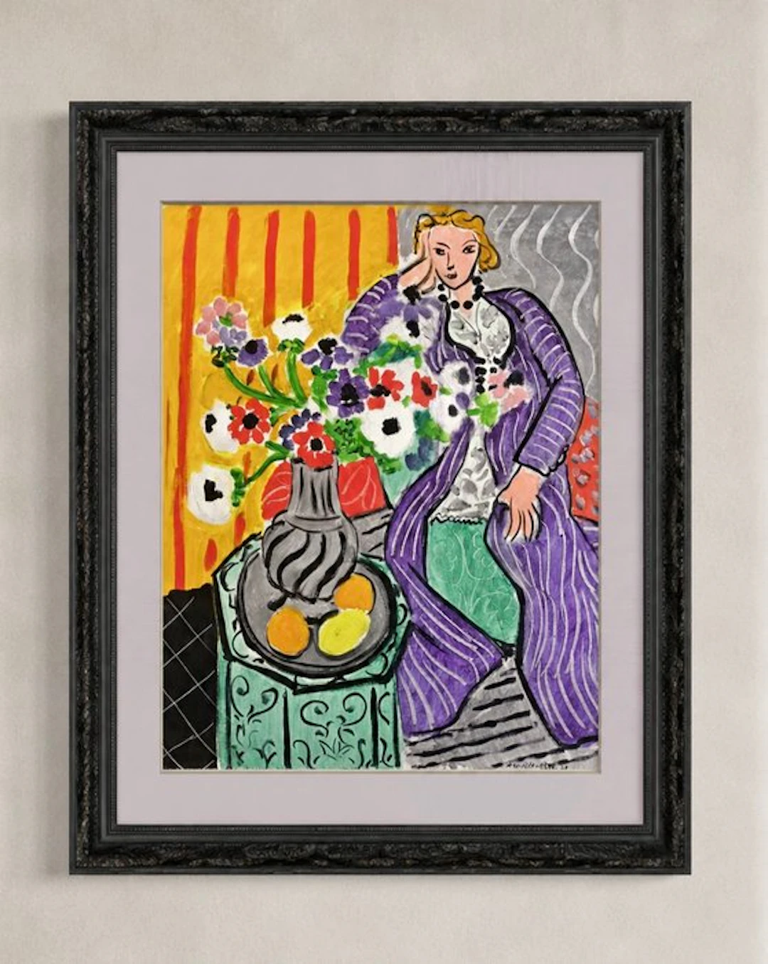 Henri Matisse (1869-1954) (after) - "Purple Robe and Anemones, 1937"