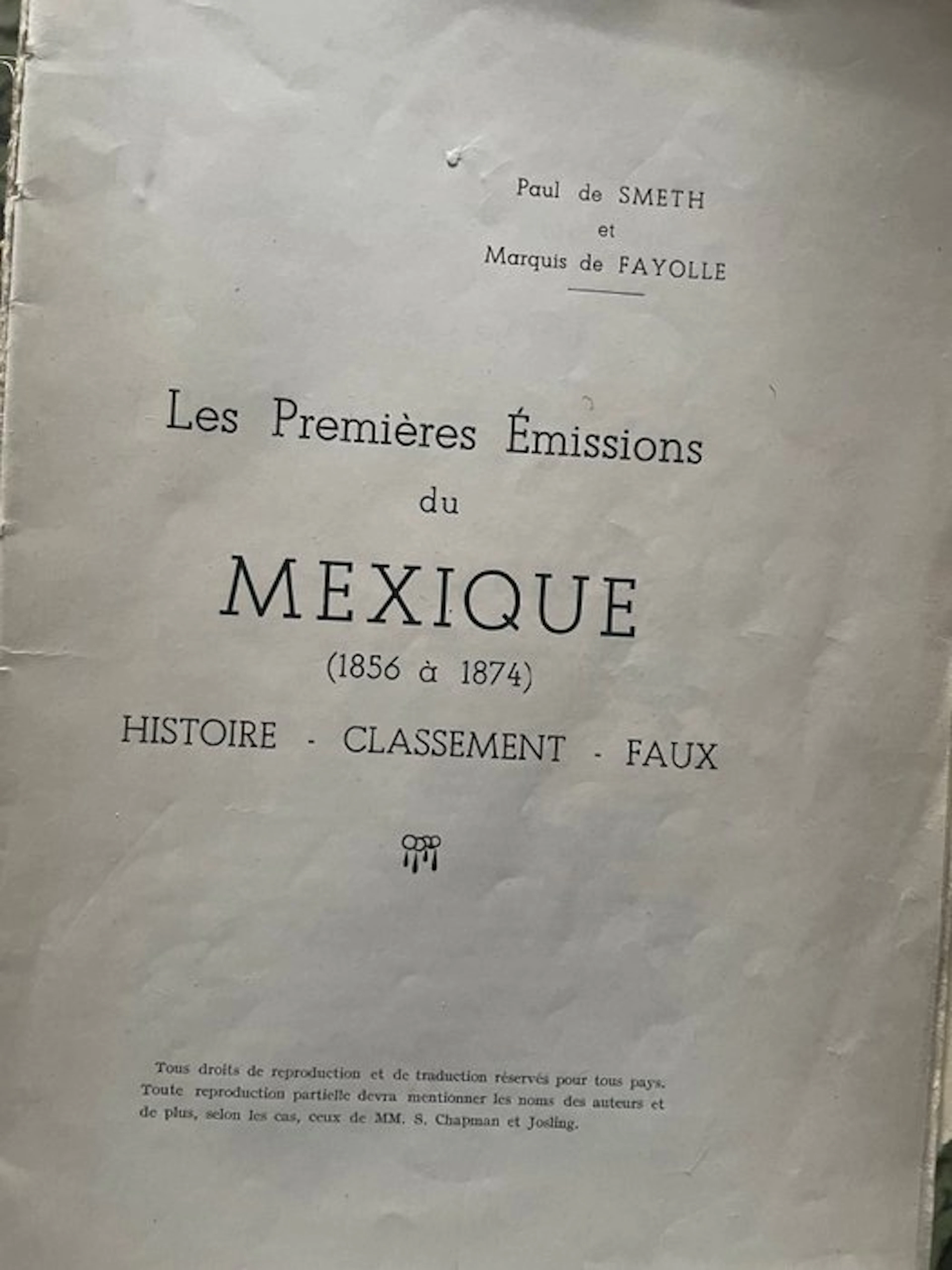 World - The rare "The First Issues of Mexico 1856-1874...