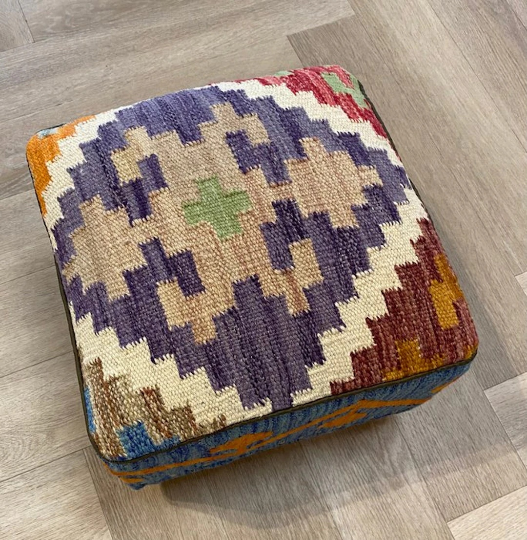 Kelim Pouf (Unused/New) - Kelim - 34 cm - 34 cm