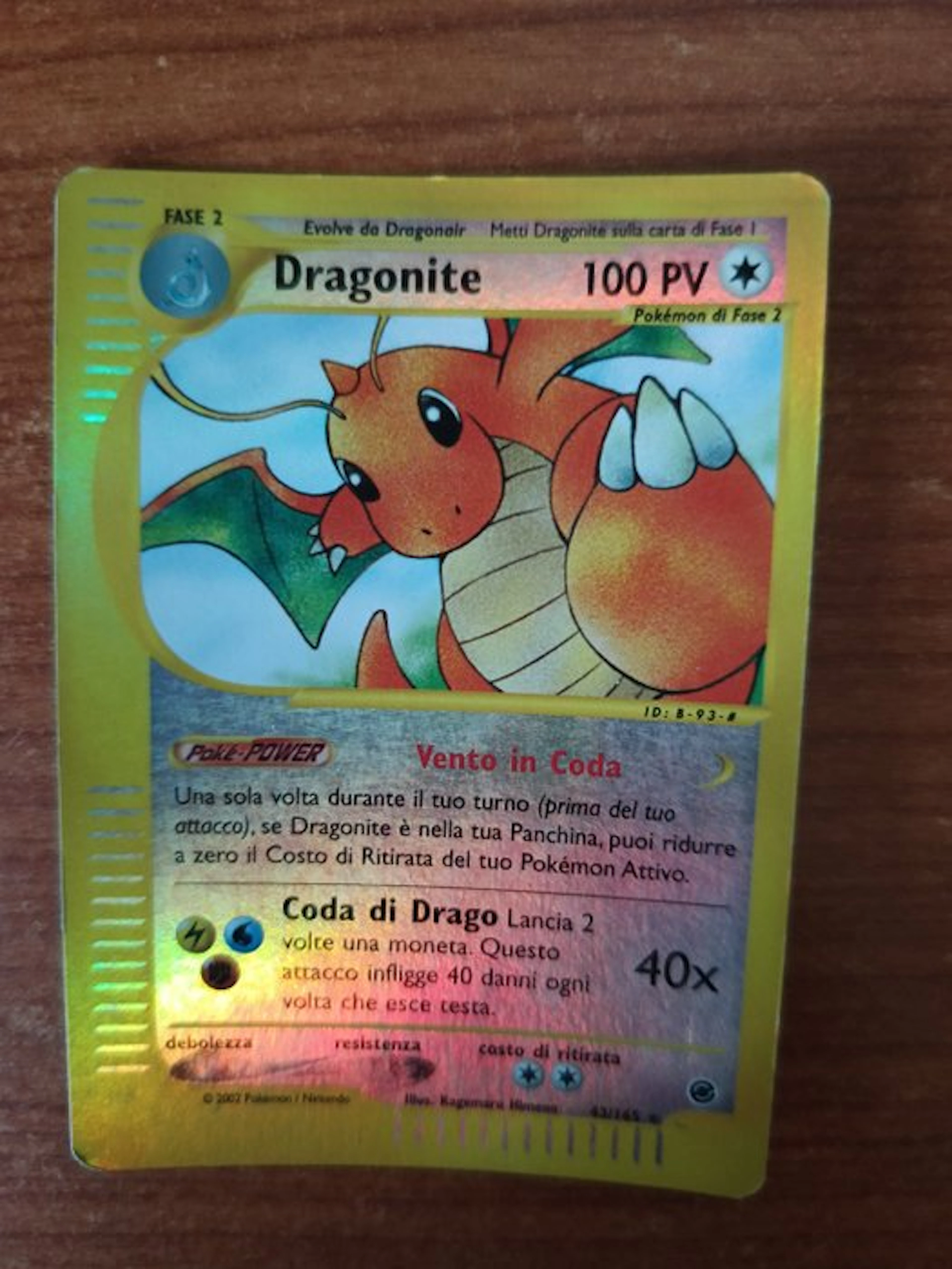 Pokémon - 1 Card - Dragonite 43 Reverse holo, Holo - EX