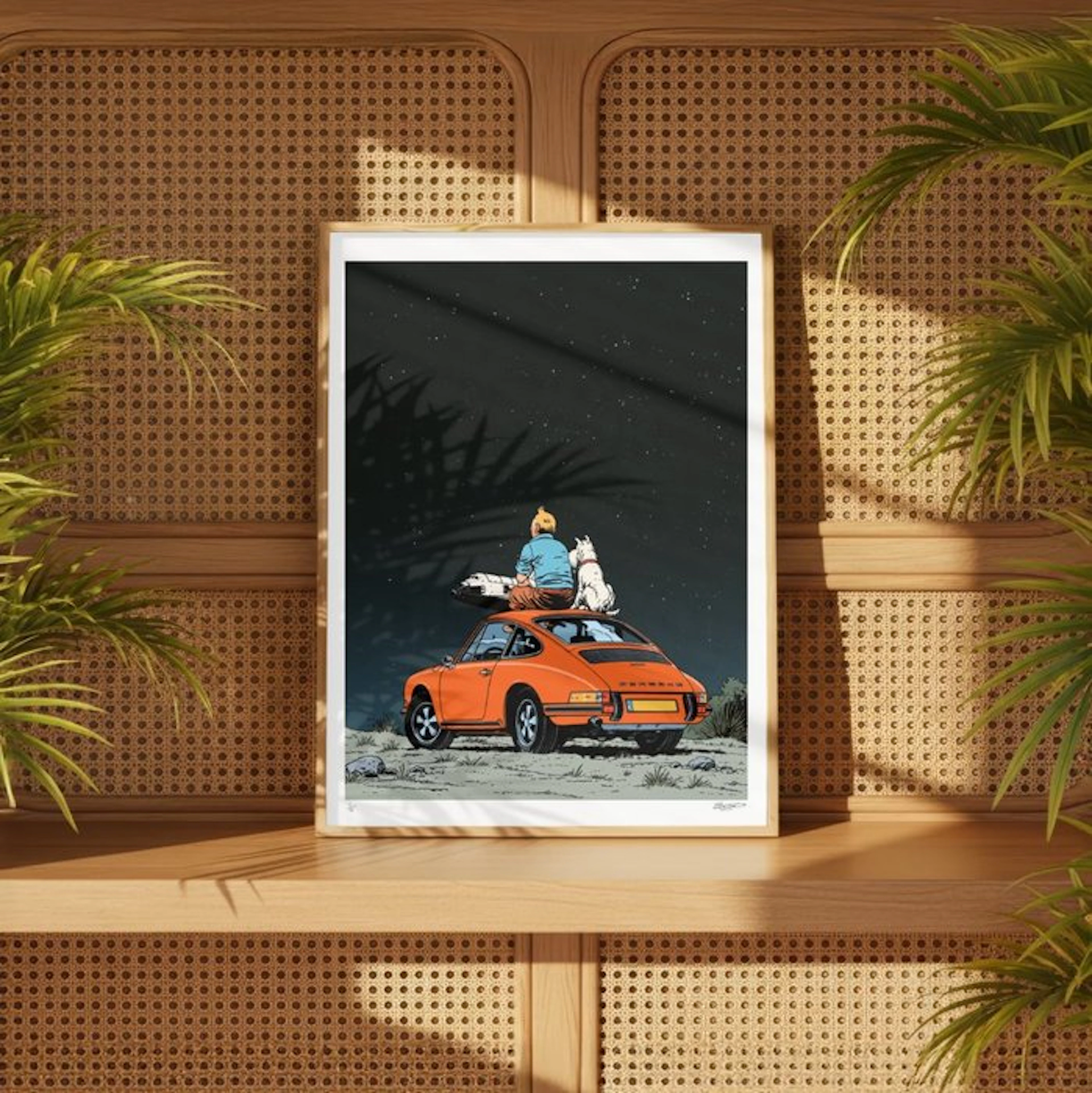 EGO - Tintin and Milou Under the Stars – 1/5 Signée COA – 40 × 60 cm