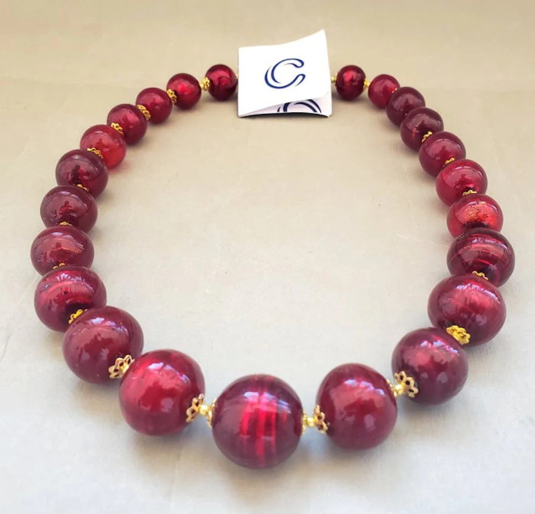 24 kt. - Yellow gold, Murano - Statement necklace