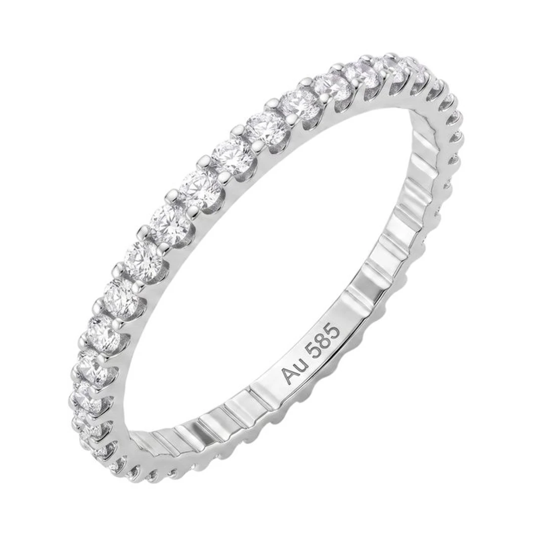 No reserve price - Ring - 14 kt. White gold - 0.46ct. tw. Diamond (Natural)