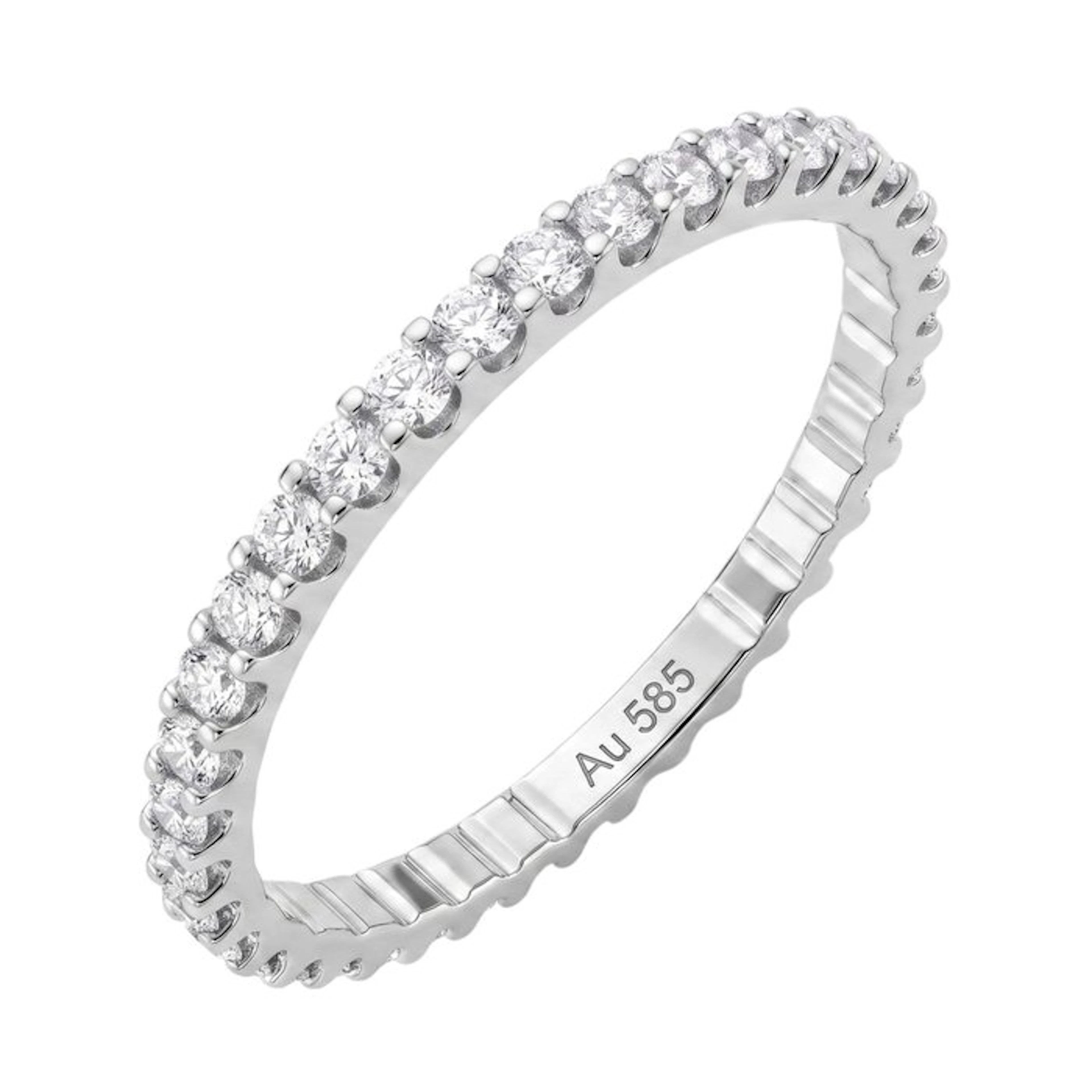 No reserve price - Ring - 14 kt. White gold - 0.46ct. tw. Diamond (Natural)