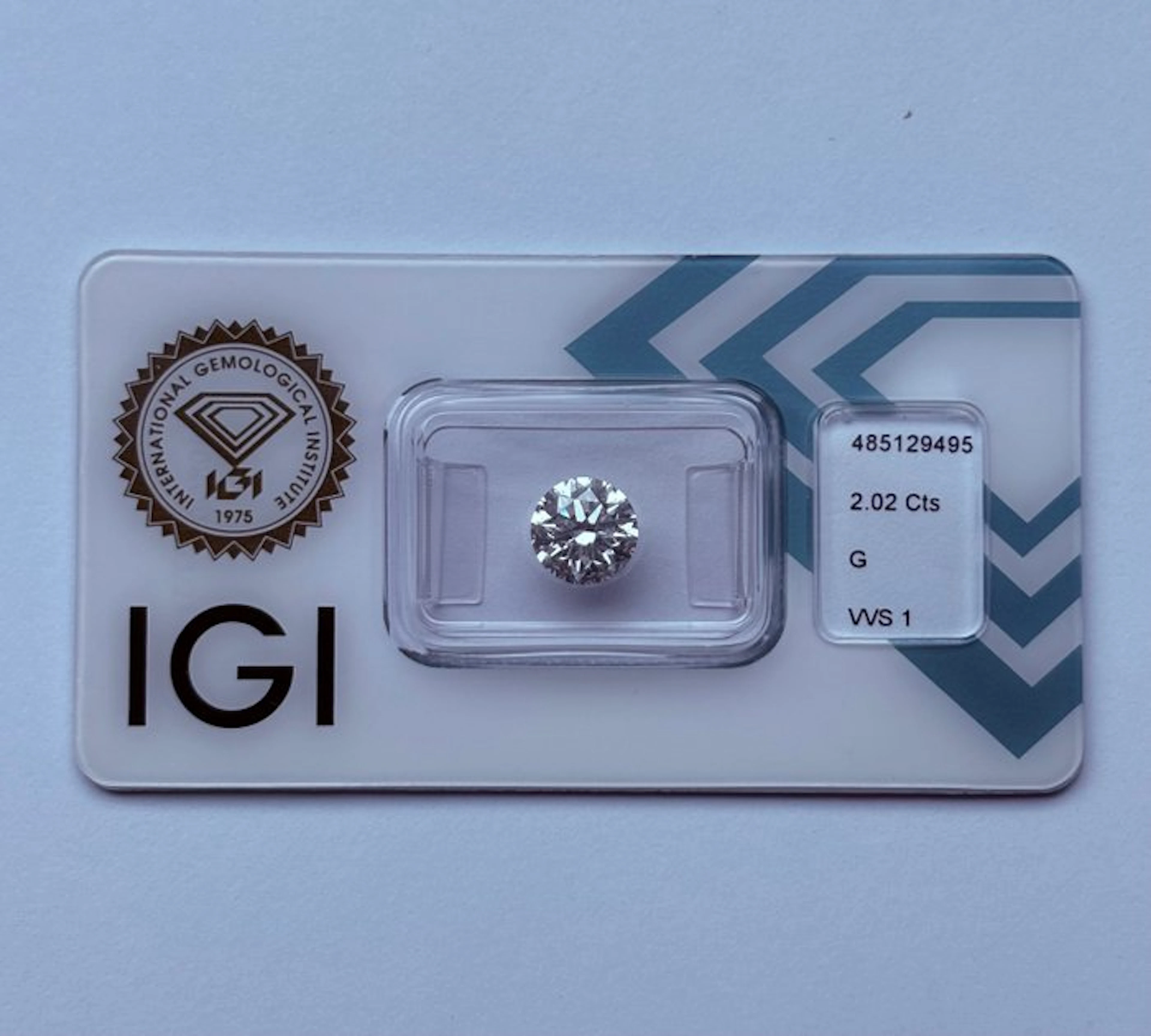 1 pcs Diamond (Natural) - 2.02 ct - Round - G - VVS1...