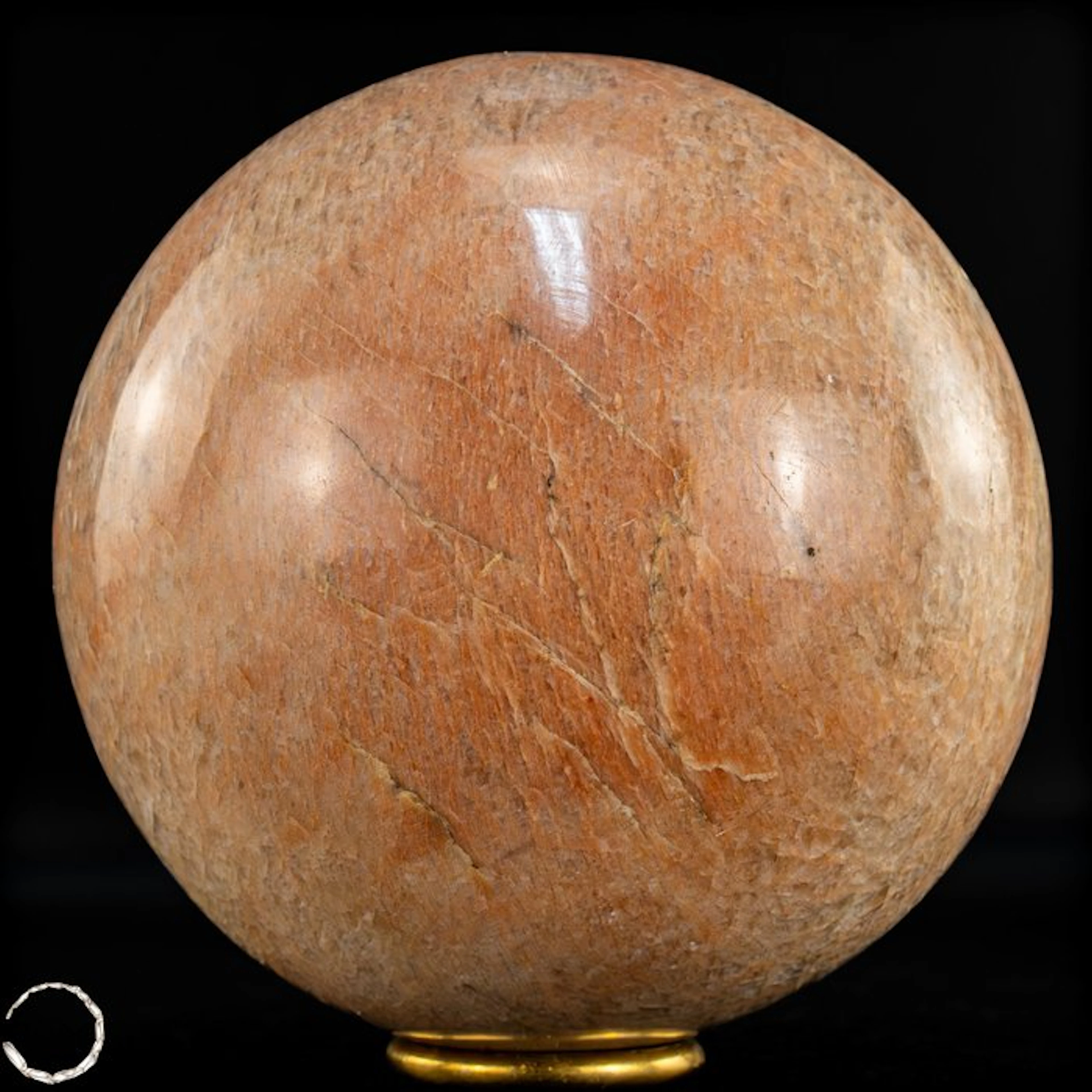 Natural Peach Moonstone Sparkling Sphere- 3049.74 g