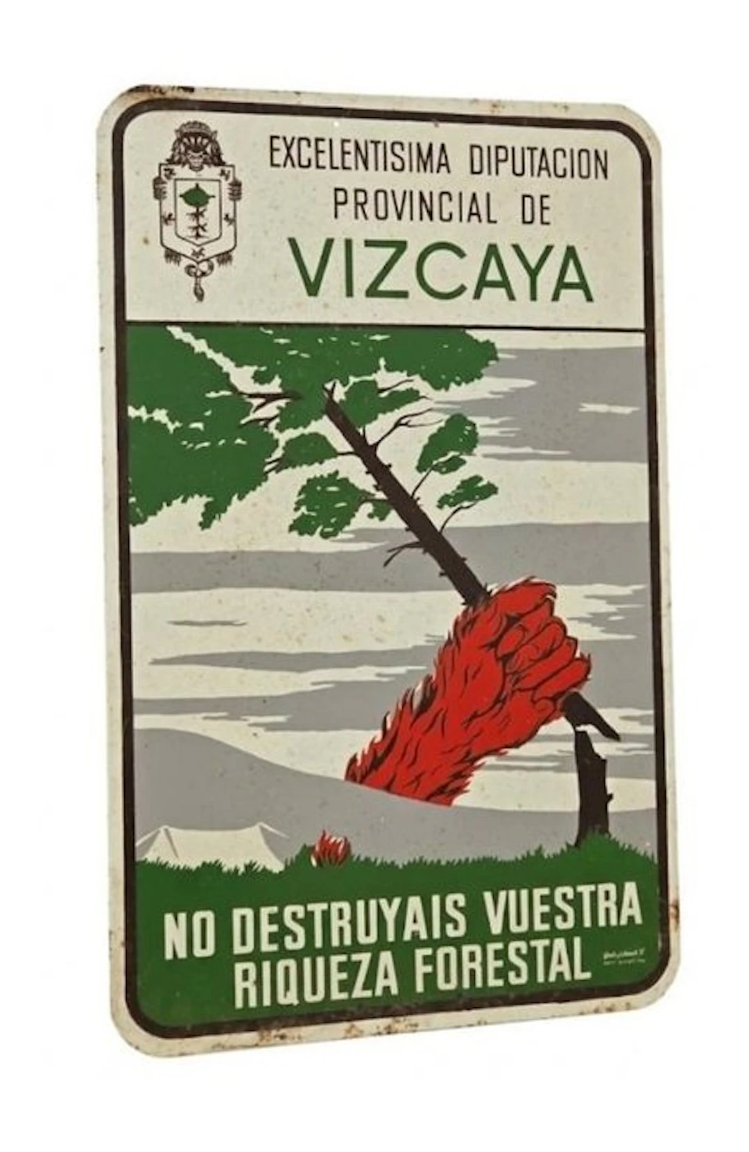 Enamel sign - Lithographed metal sign: No open flames.