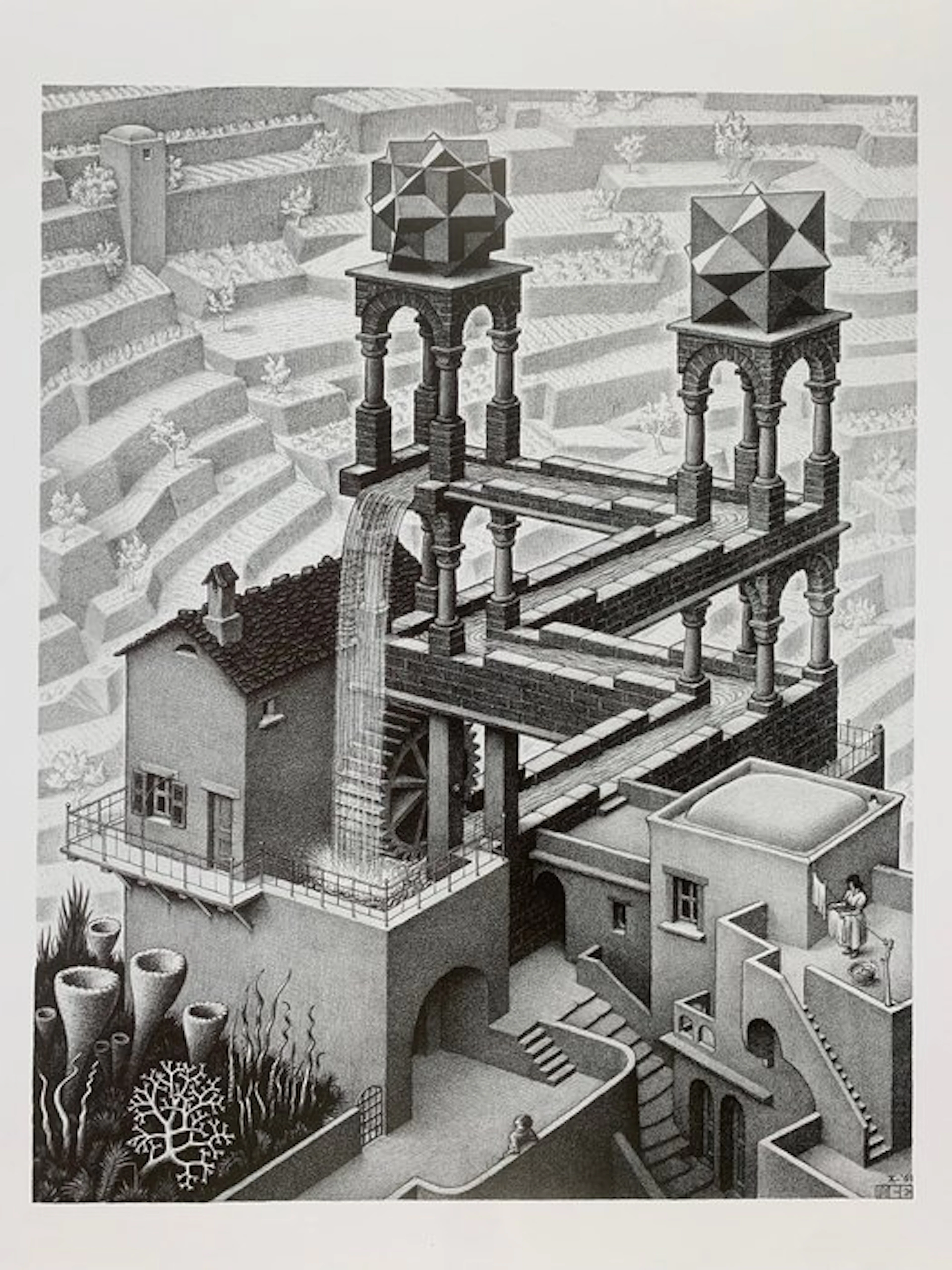 M.C. Escher (1898-1972) - – “Waterfall” – Publisher Print...
